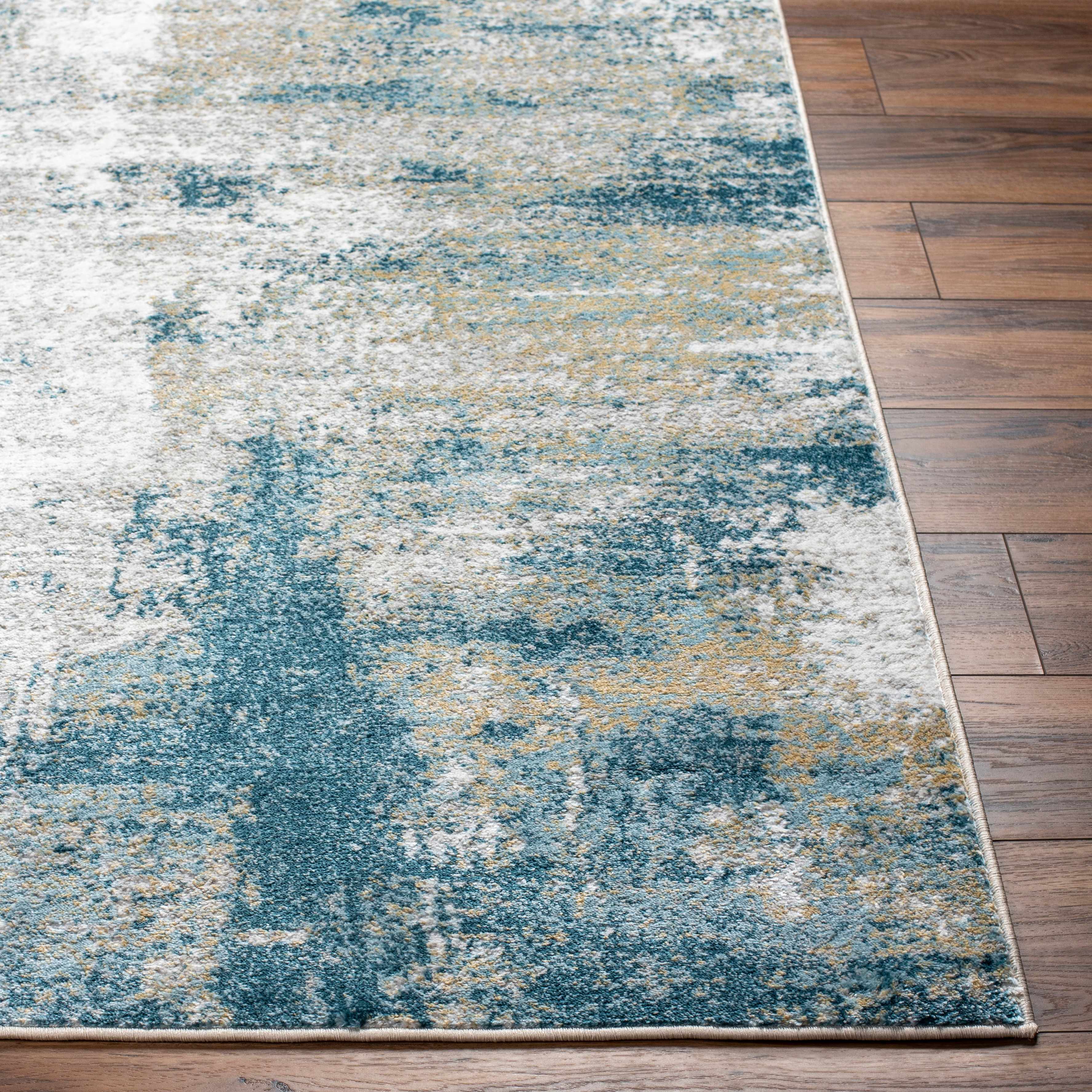Exquisite Hauteloom Duval Blue Abstract Area Rug