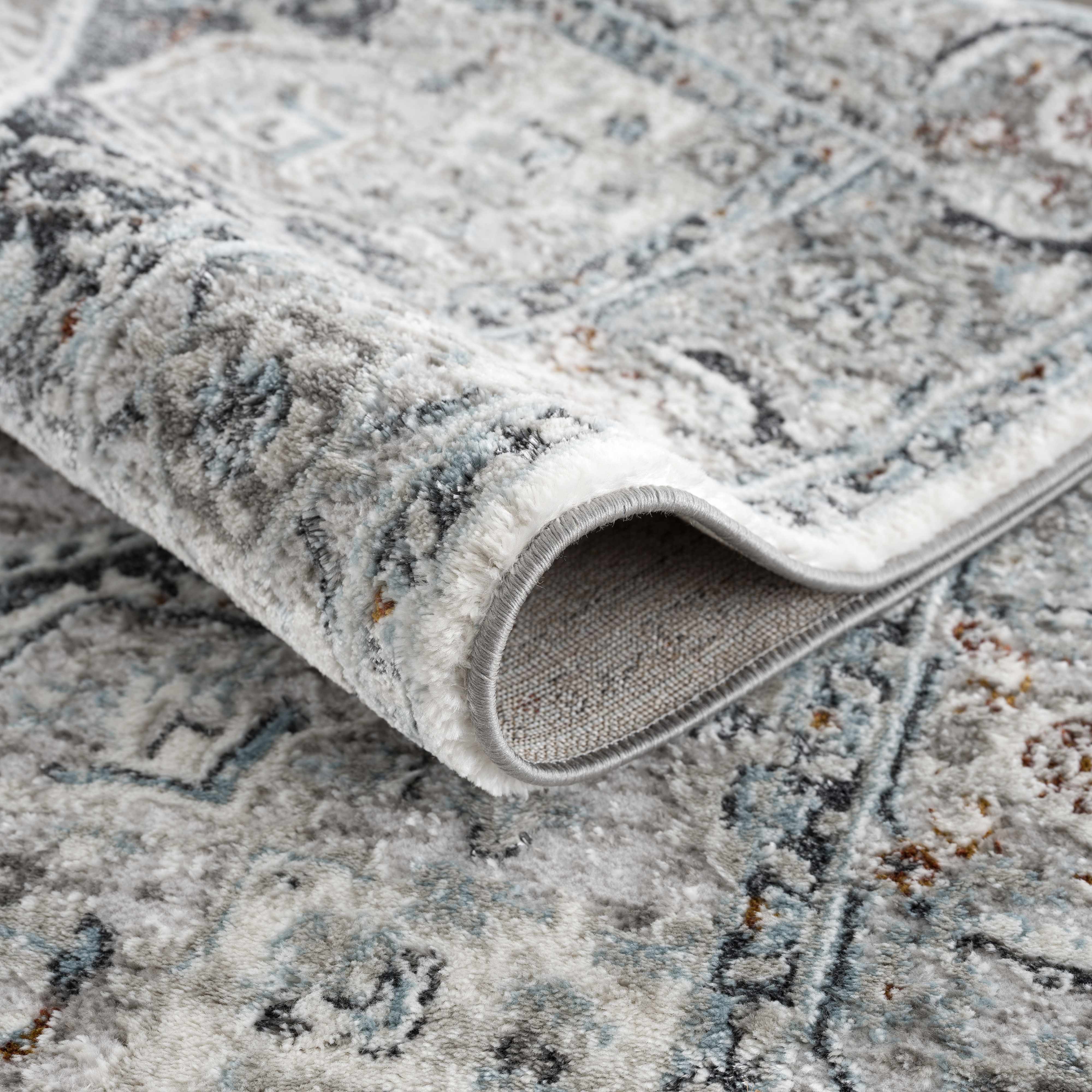Hauteloom Liverpool Gray & Blue Elegant Area Rug