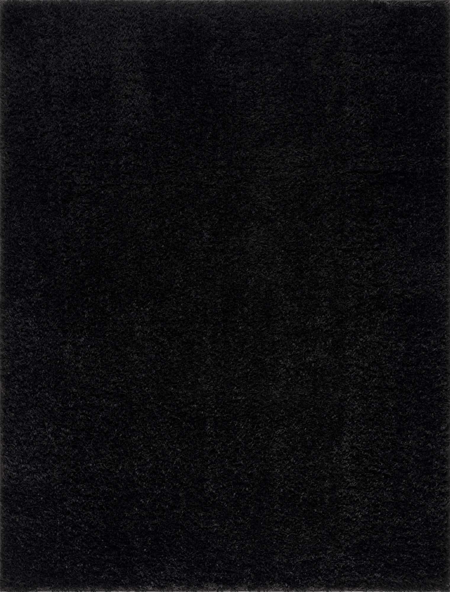 Luxurious Hauteloom Faina Solid Black Shag Rug - Effortlessly Washable!