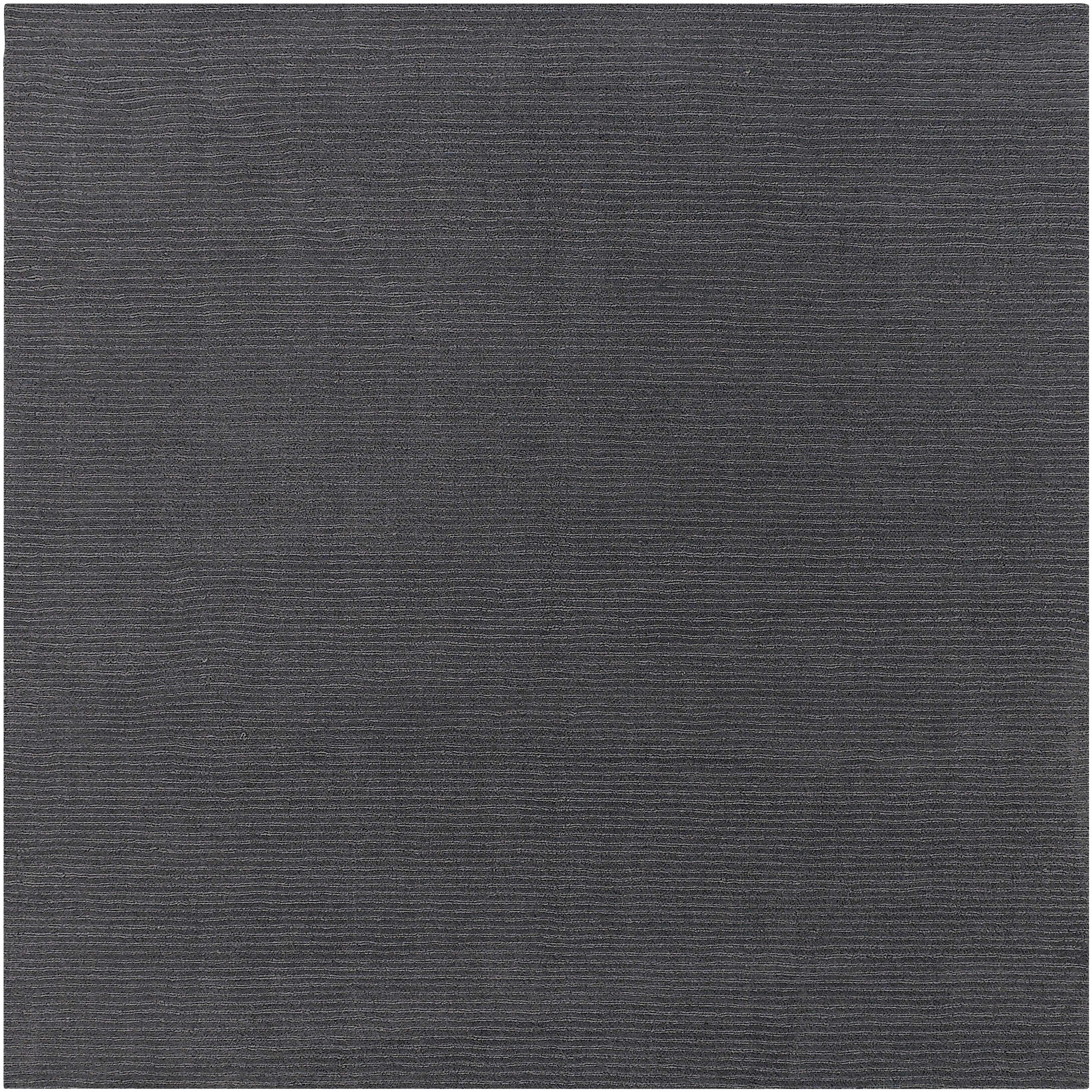 Hauteloom Brockton Solid Wool Charcoal Luxury Area Rug