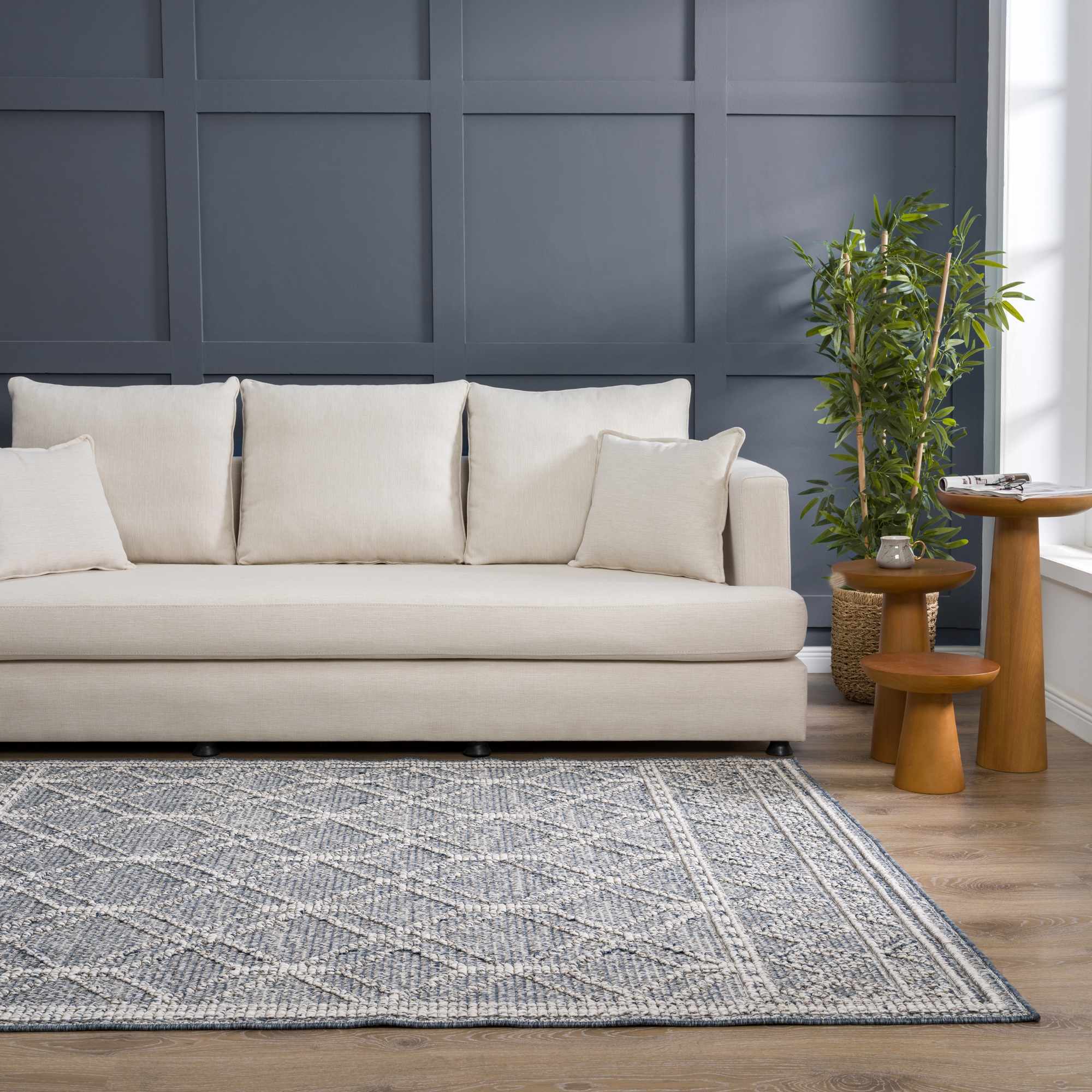 Hauteloom Diah Area Rug - Exquisite Gray Blue & Bone Beauty