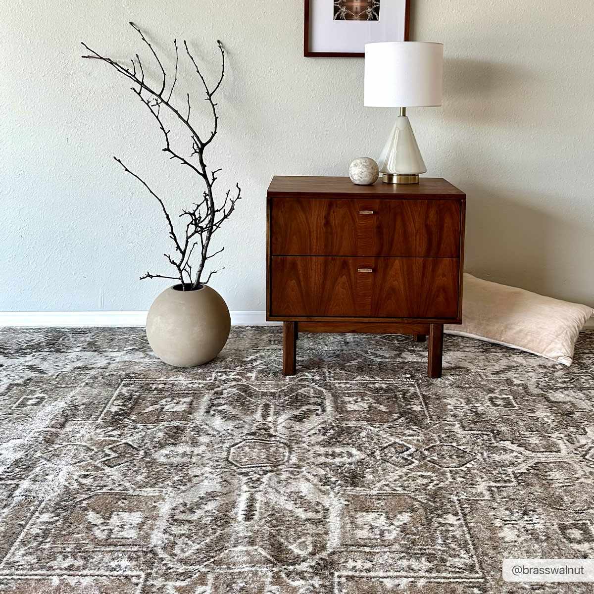 Hauteloom Hera Brown & Cream Luxury Washable Area Rug