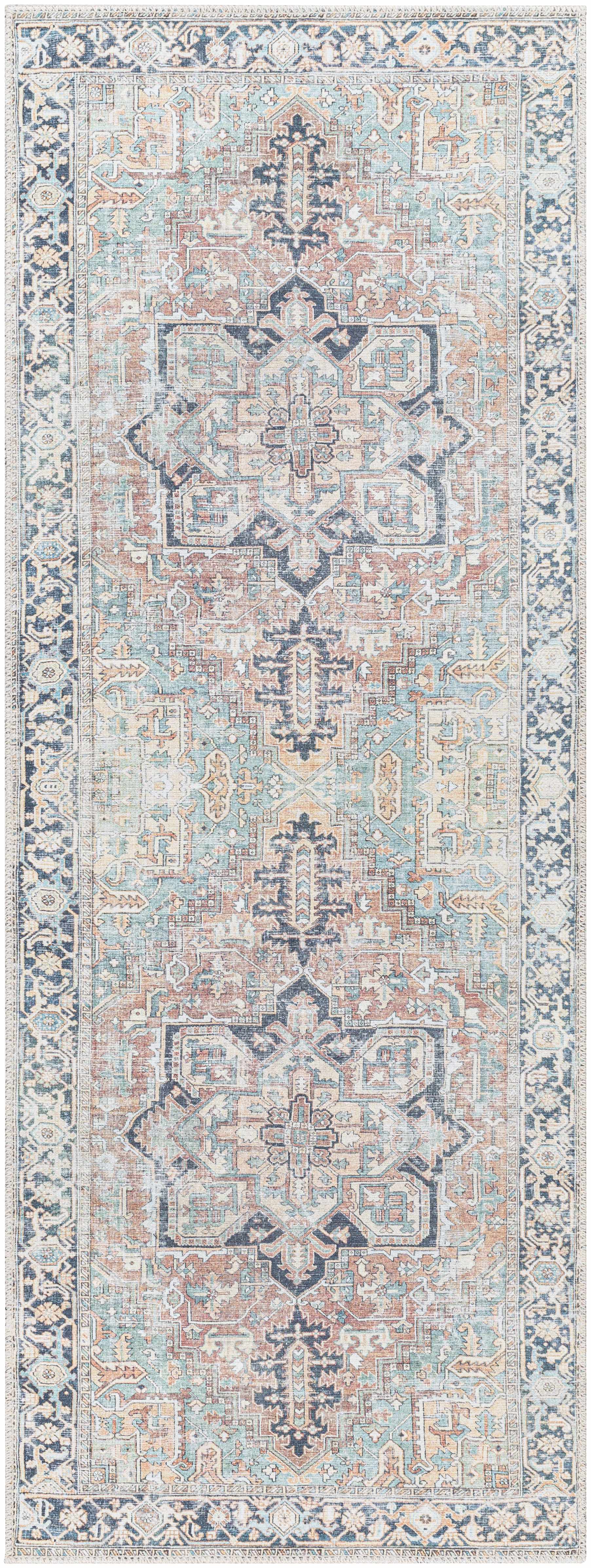 Hauteloom Green Nisa Vintage Washable Area Rug - A Timeless and Practical Addition to Your Space