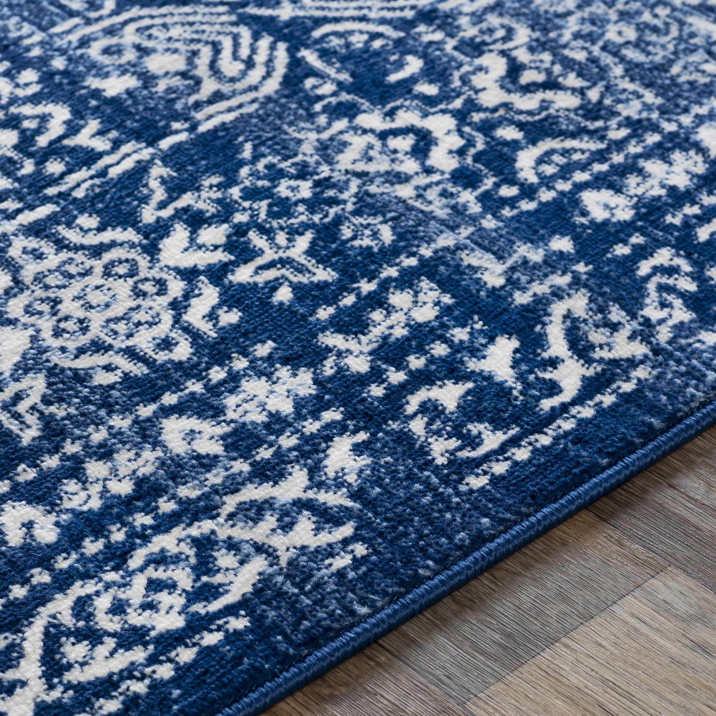 Hauteloom Michie Dark Blue Luxury Area Rug