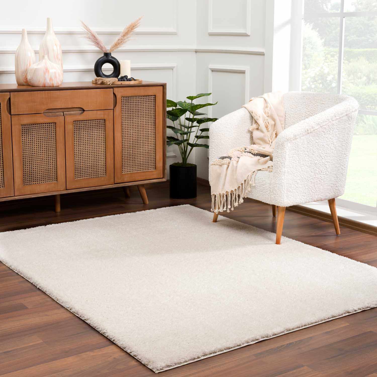Indulge in Luxury: Hauteloom Heavenly Solid Beige Plush Rug