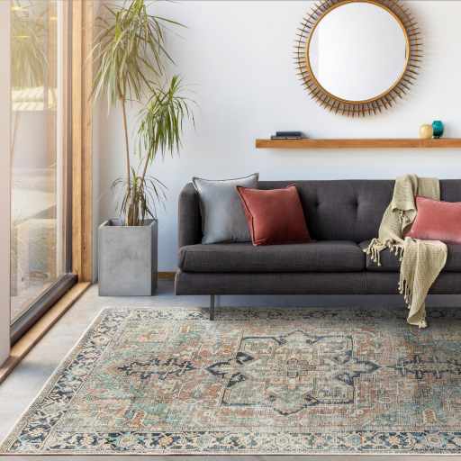 Hauteloom Green Nisa Vintage Washable Area Rug - A Timeless and Practical Addition to Your Space