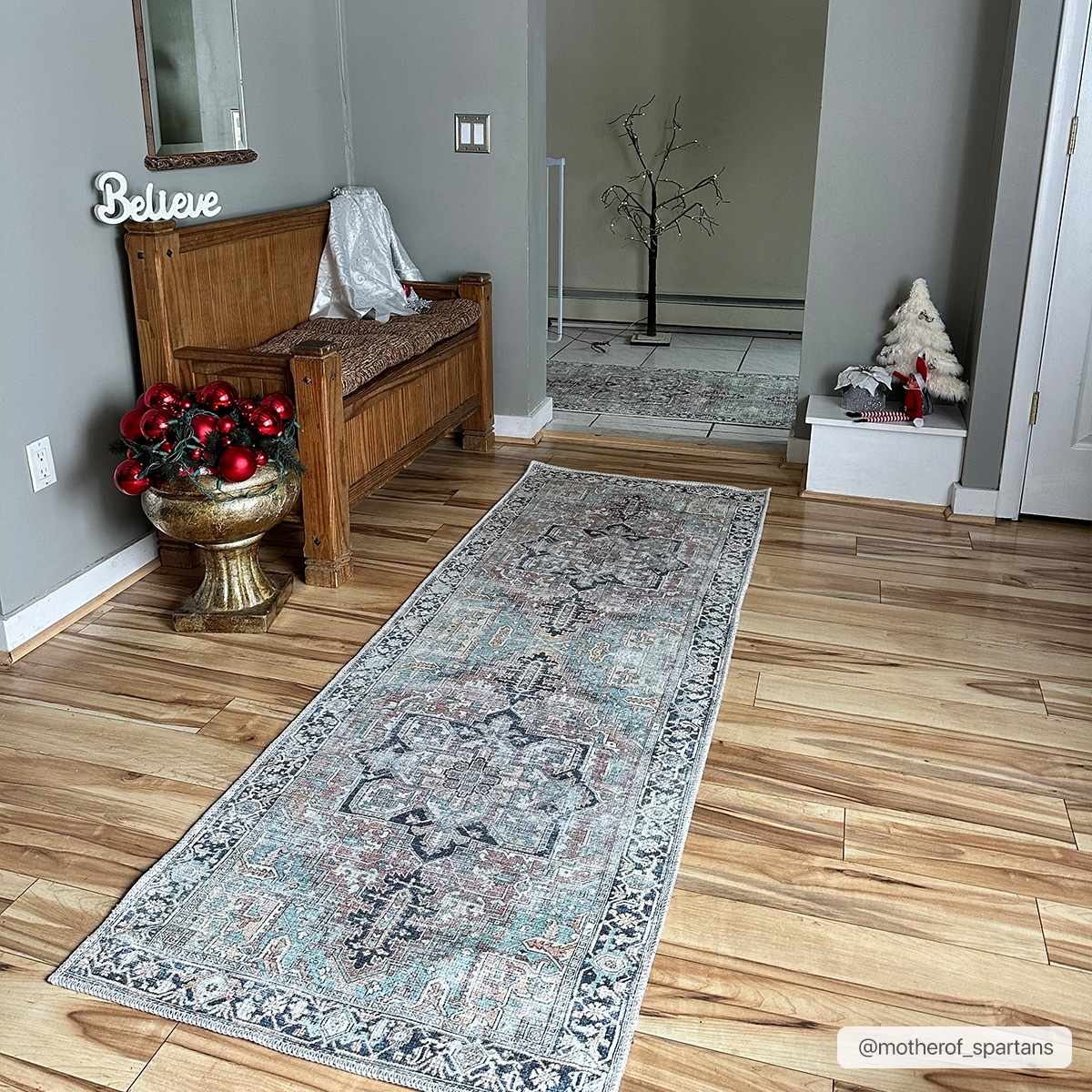 Hauteloom Green Nisa Vintage Washable Area Rug - A Timeless and Practical Addition to Your Space