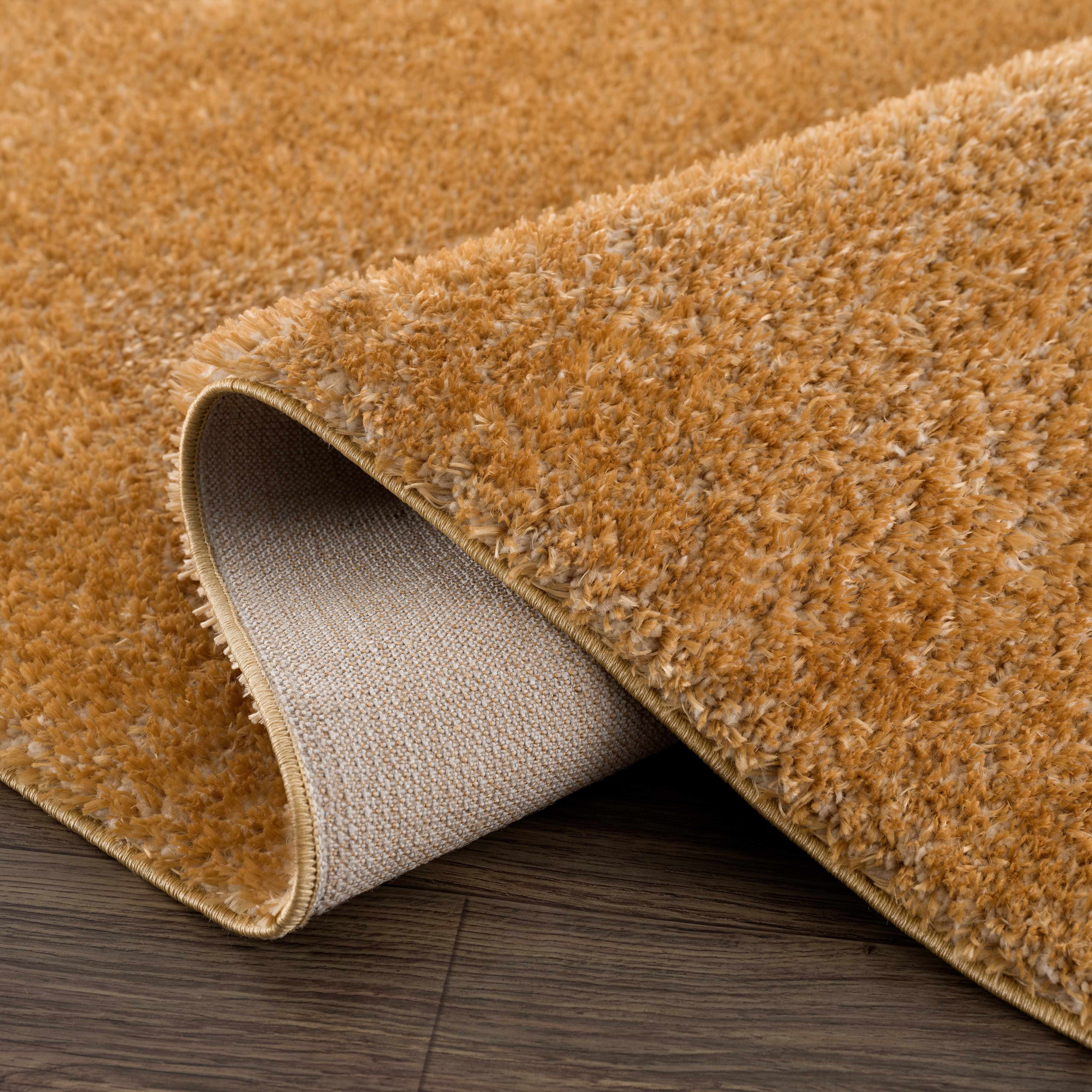 Luxurious Hauteloom Heavenly Mustard Plush Rug - Add a Touch of Elegance to Your Space