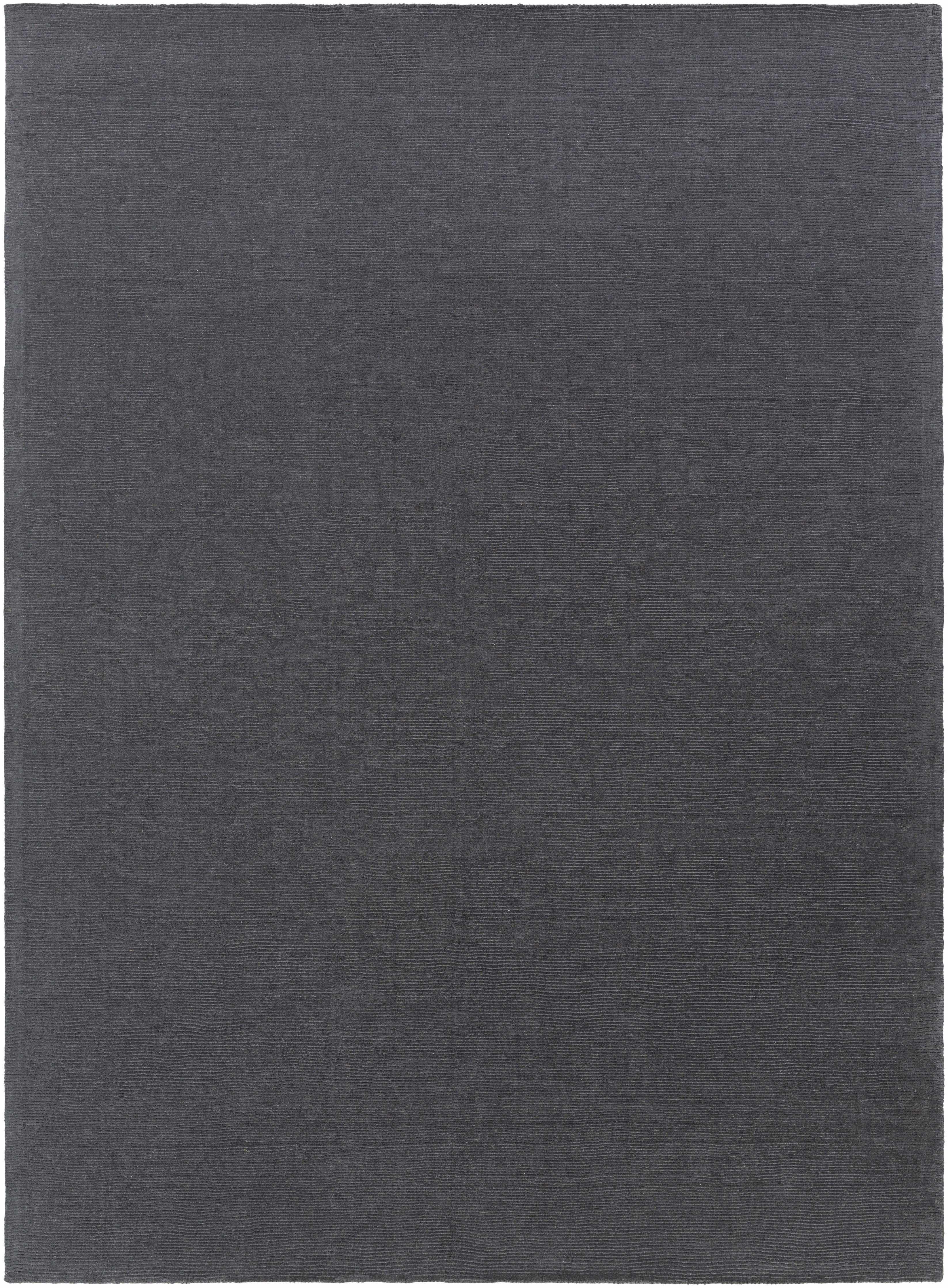 Hauteloom Brockton Solid Wool Charcoal Luxury Area Rug