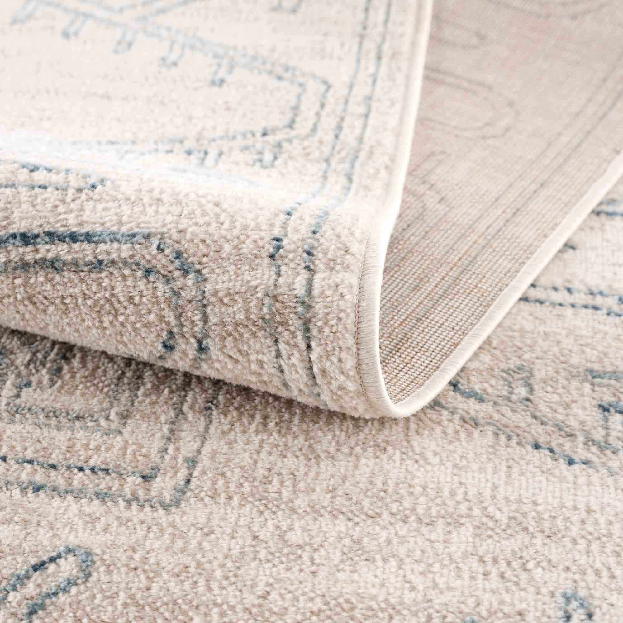 Indulge in Style with Hauteloom Divya Cream & Silver Blue Area Rug