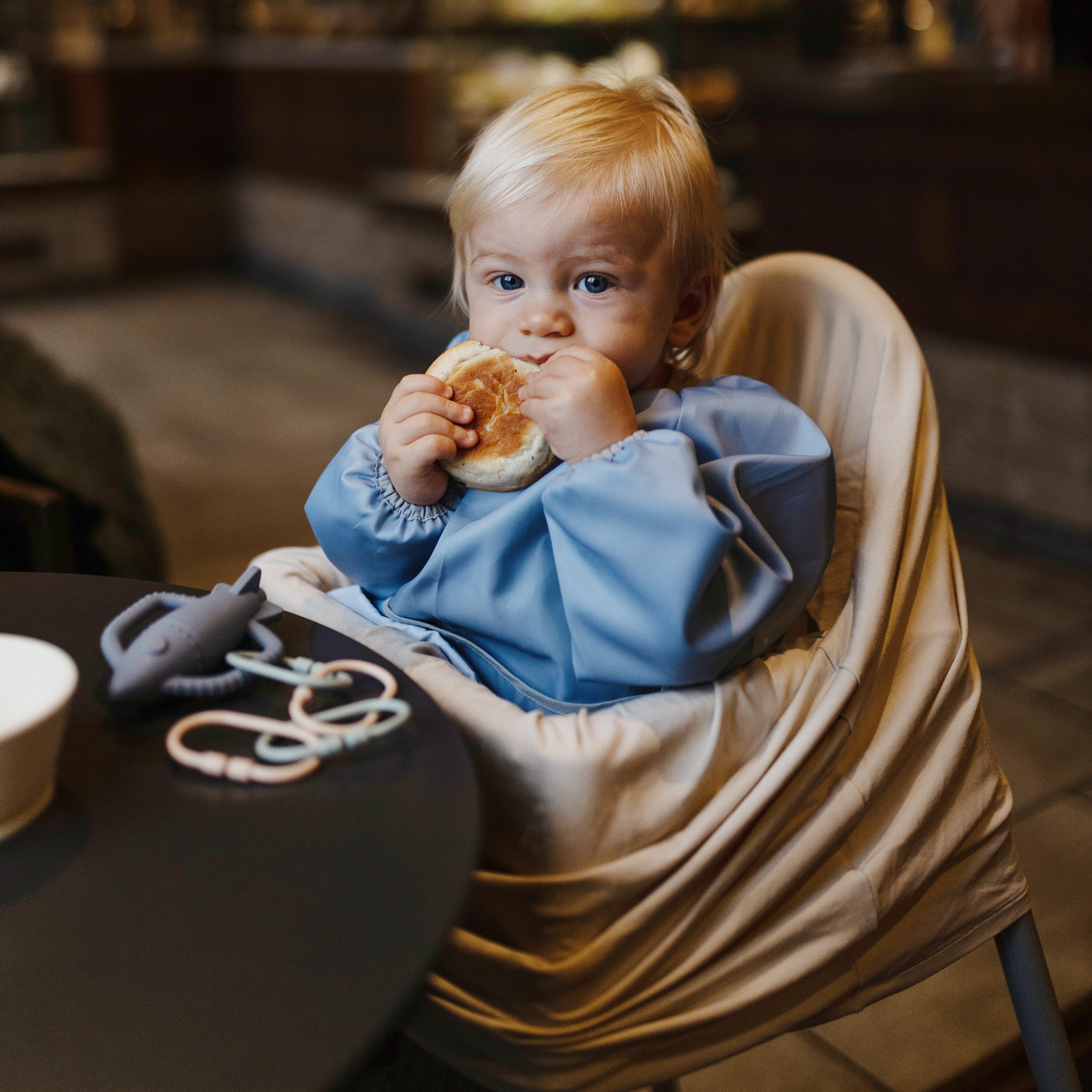 Messy Moments Made Easy: Mushie Long Sleeve Bib