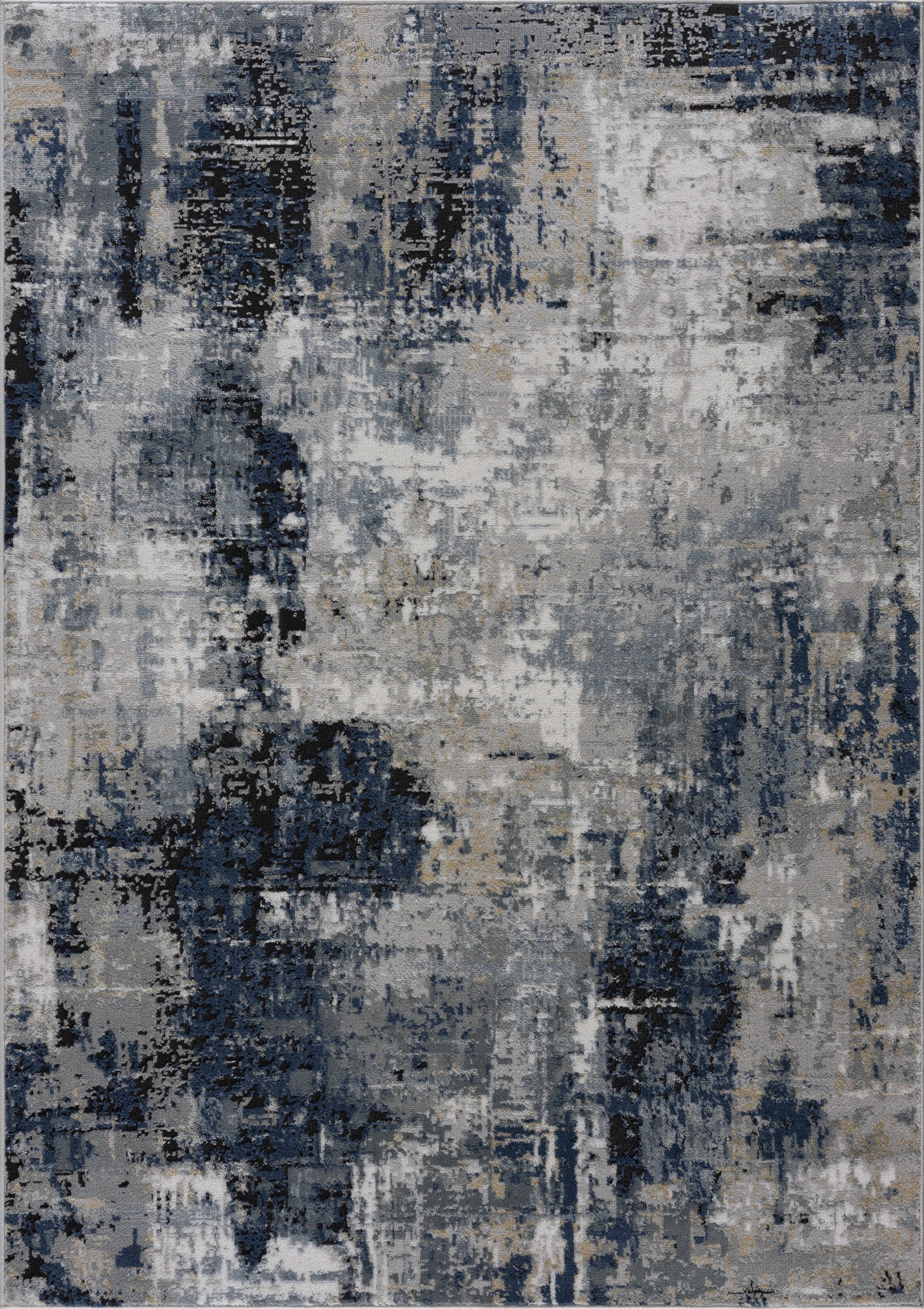 Exquisite Hauteloom Campsall Gray&Blue Abstract Area Rug
