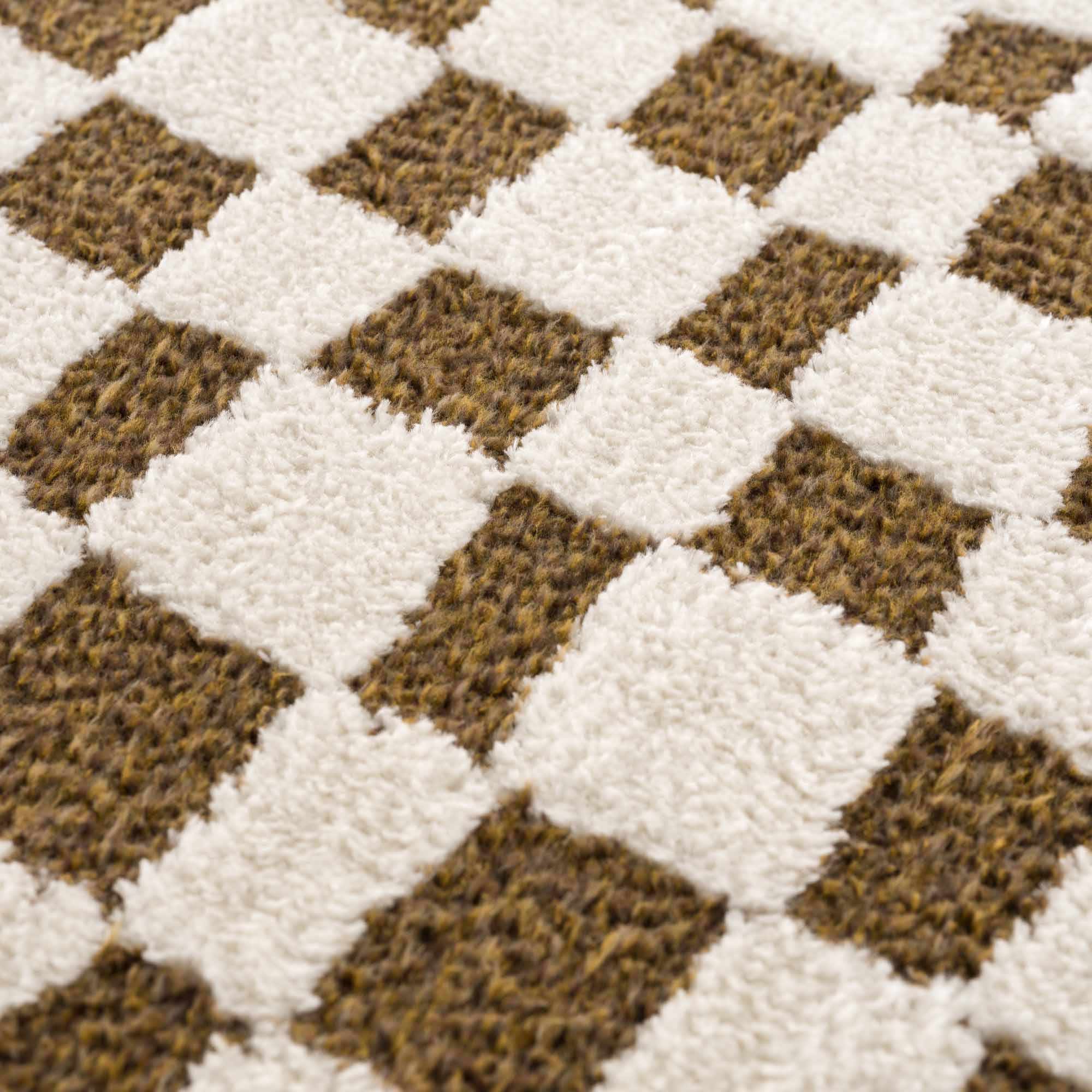 Exquisite Hauteloom Lajos Brown Checkered Area Rug