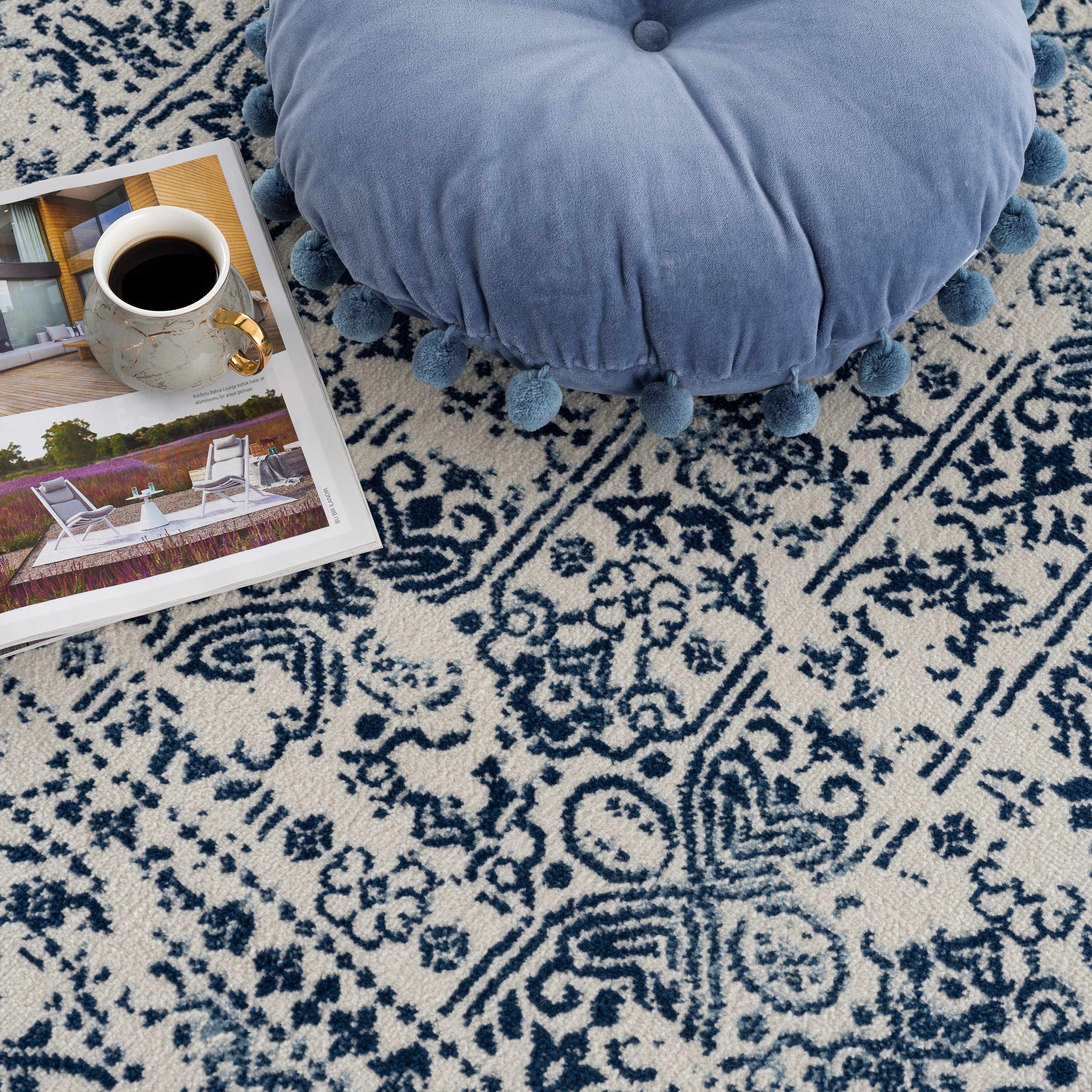 Hauteloom Michie Blue Rug - Transform Your Space