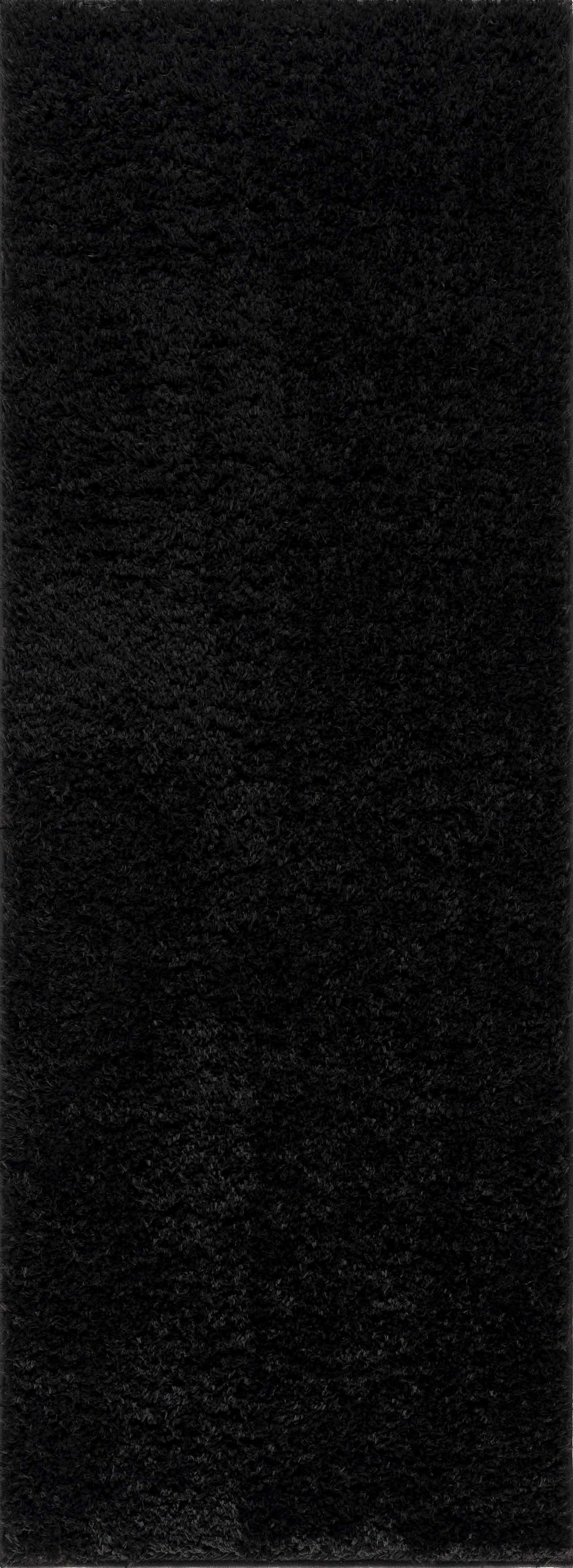 Luxurious Hauteloom Faina Solid Black Shag Rug - Effortlessly Washable!