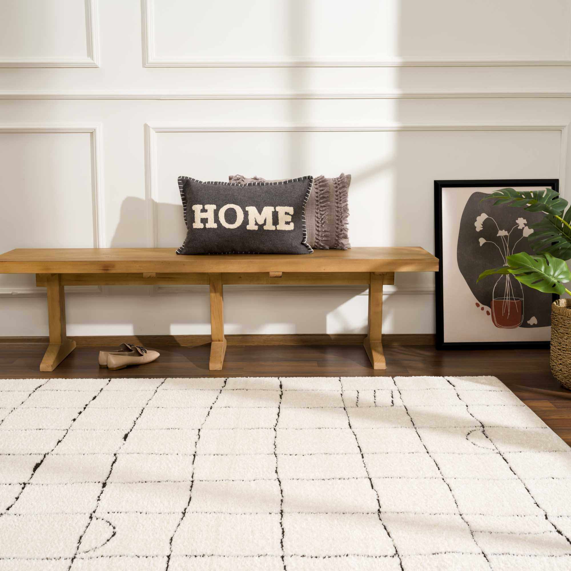 Hauteloom Keanu Black & White Gambit Rug - Effortlessly Stylish!