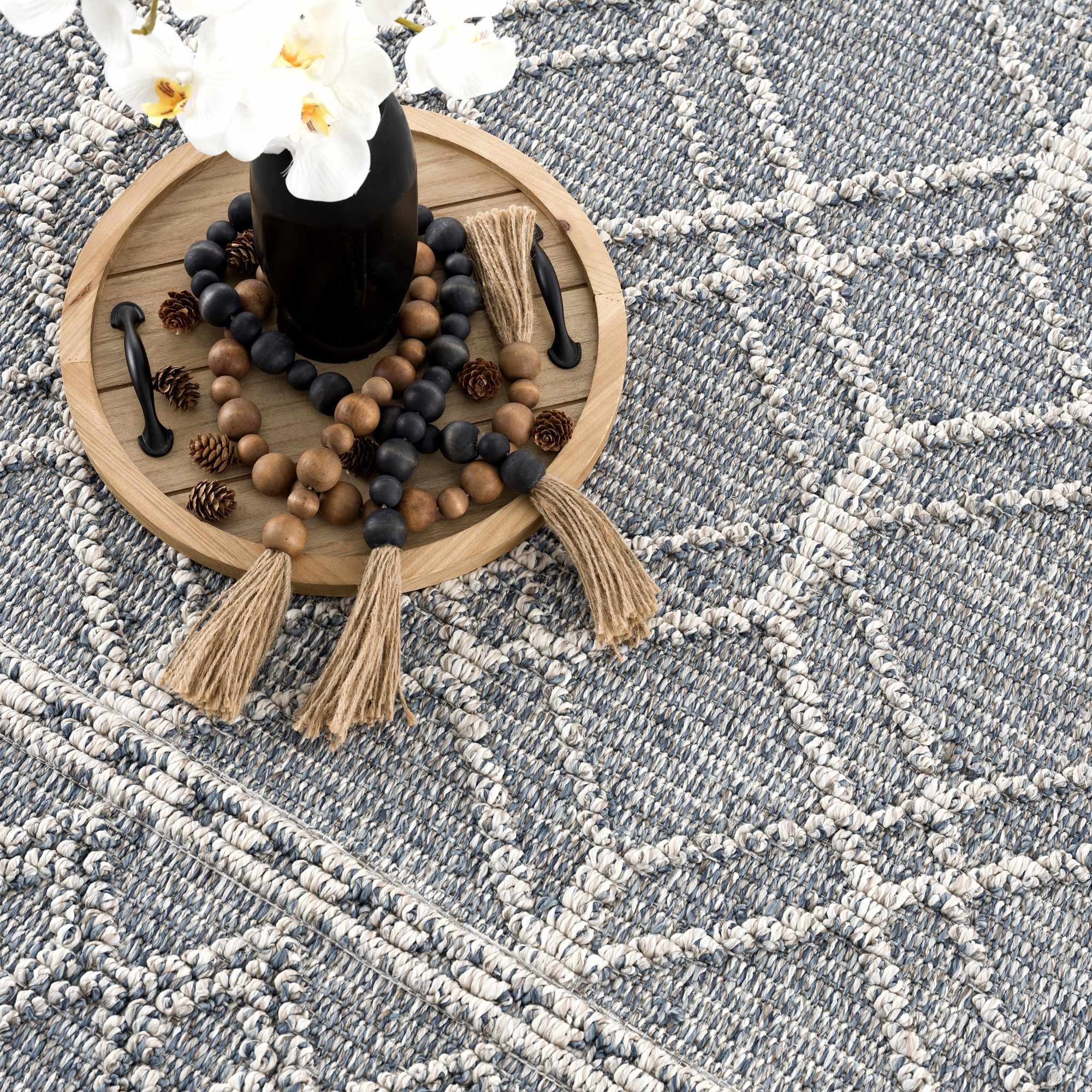 Hauteloom Diah Area Rug - Exquisite Gray Blue & Bone Beauty
