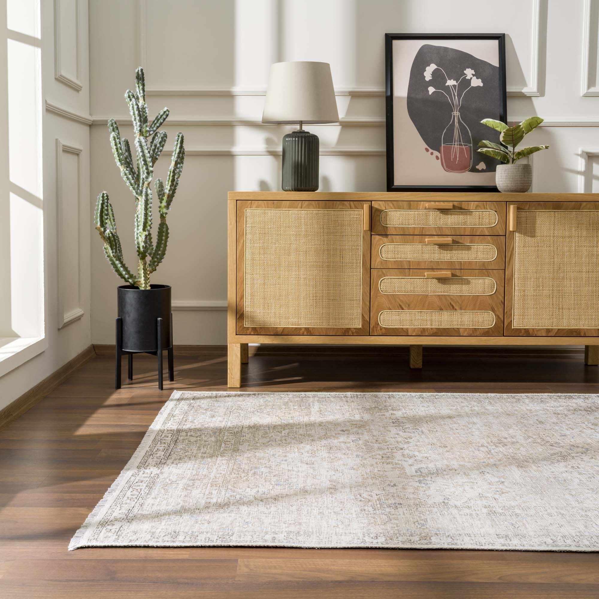 Hauteloom Cream Holi-2301 Washable Area Rug - The Perfect Choice for Your Home