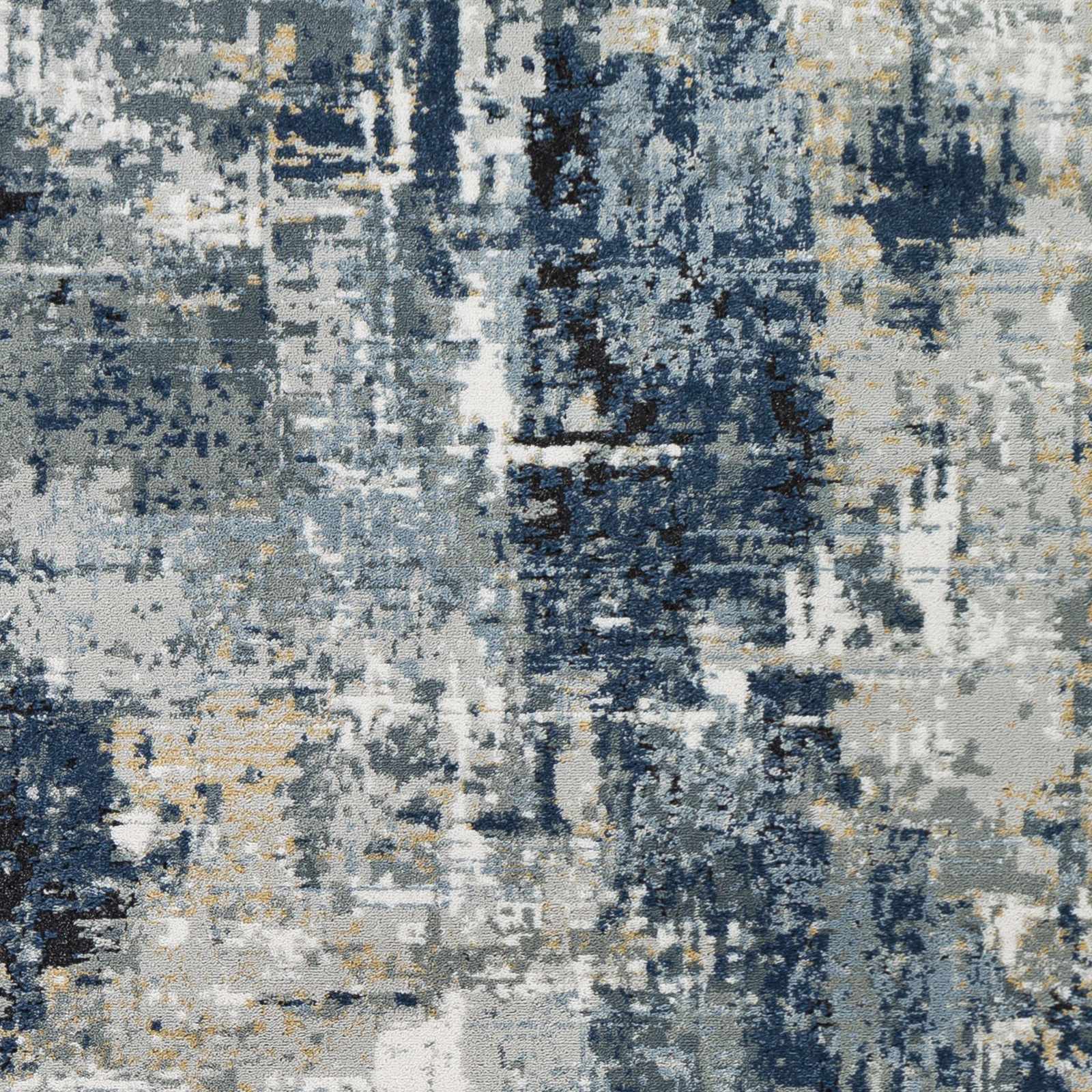 Exquisite Hauteloom Campsall Gray&Blue Abstract Area Rug