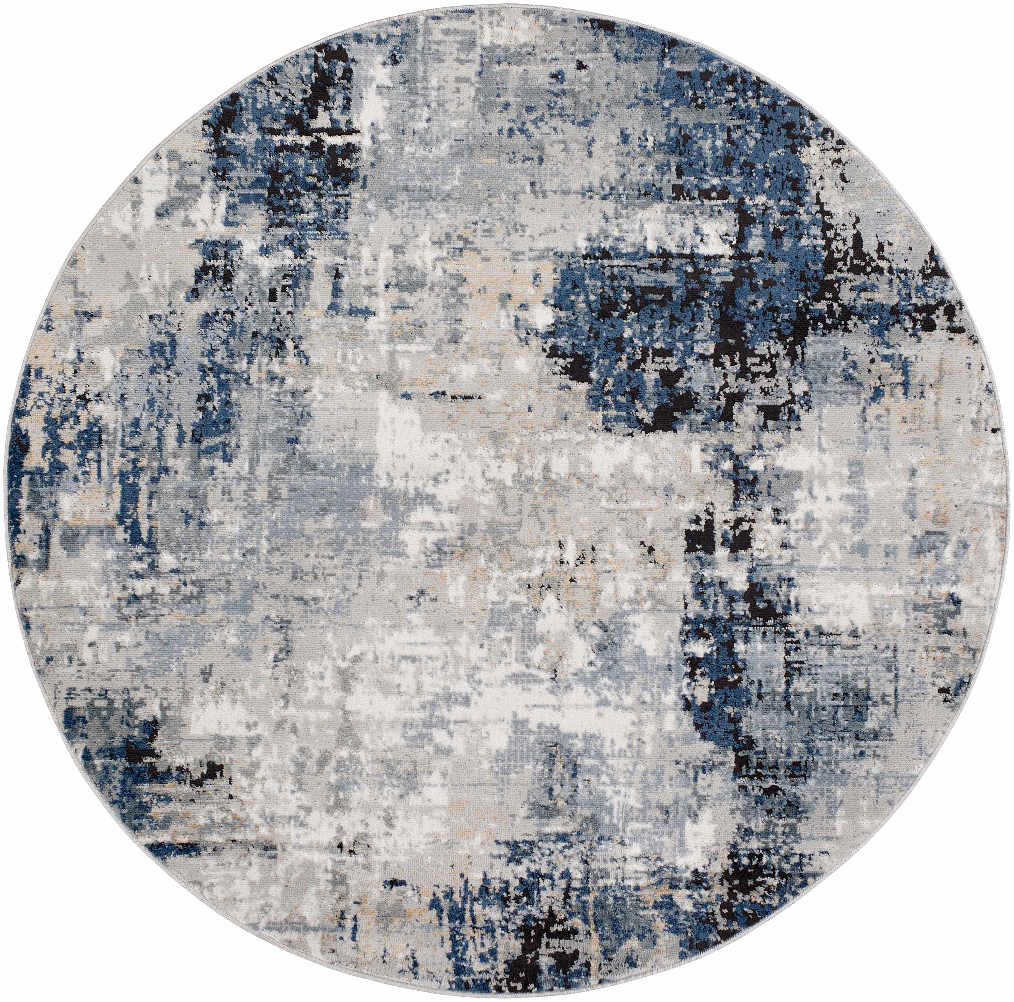 Exquisite Hauteloom Campsall Gray&Blue Abstract Area Rug