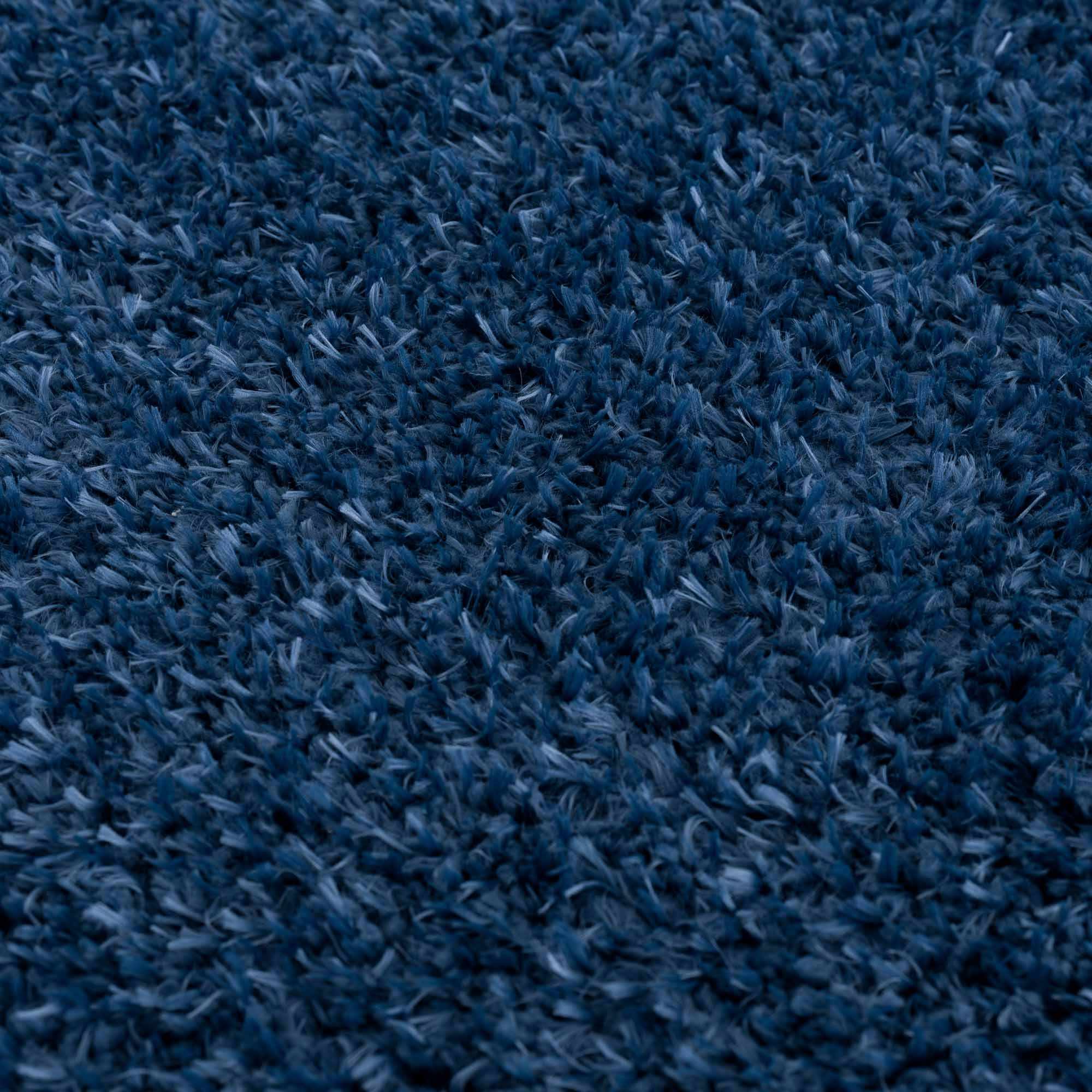 Luxurious Hauteloom Faina Dark Blue Shag Rug - Effortlessly Washable