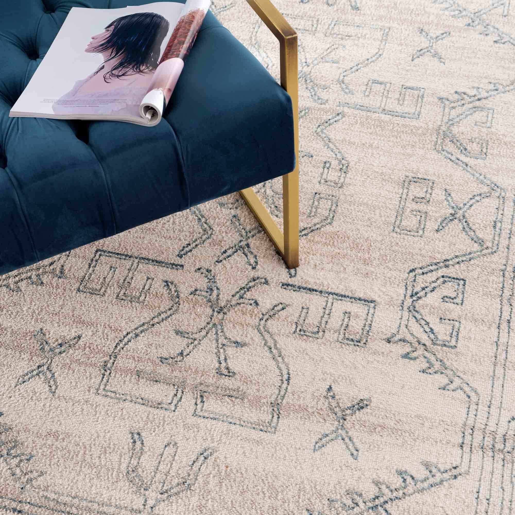 Indulge in Style with Hauteloom Divya Cream & Silver Blue Area Rug