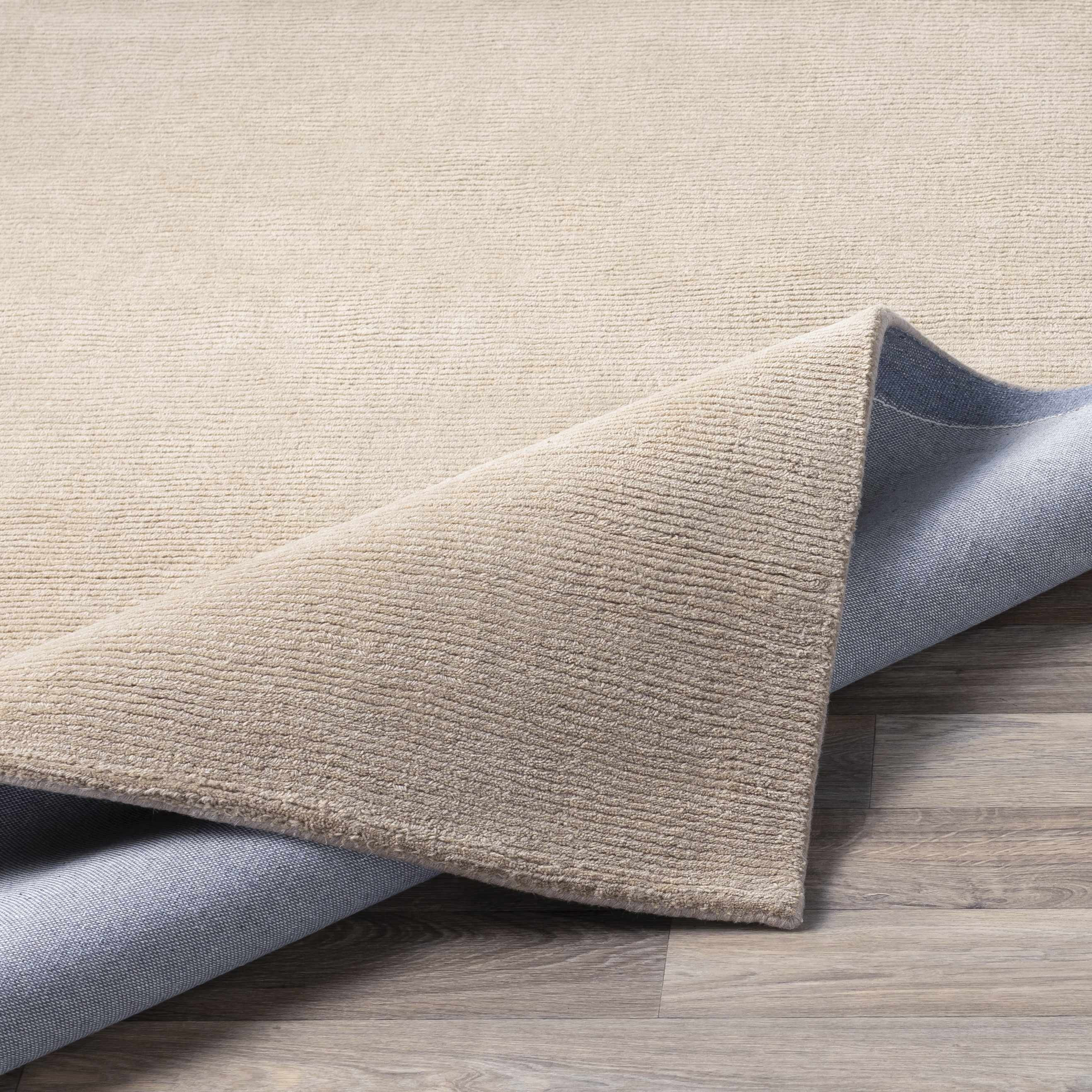 Luxurious Hauteloom Brockton Solid Tan Wool Rug