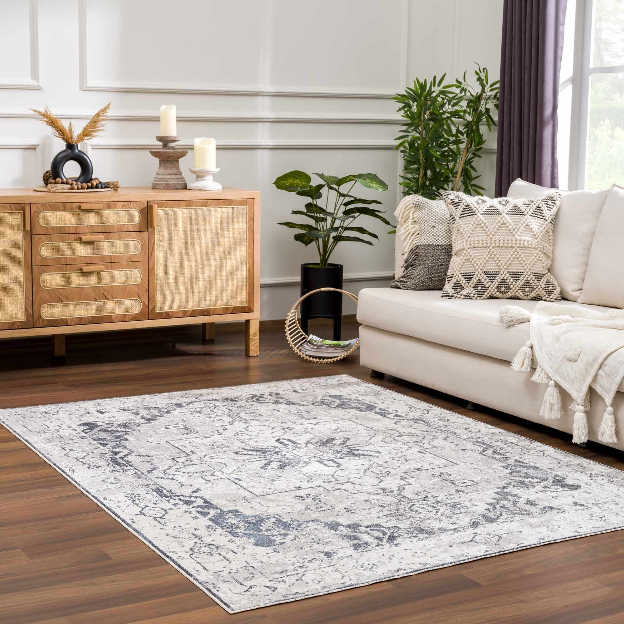 Luxurious Ivory Hera Washable Area Rug - Transform Your Space