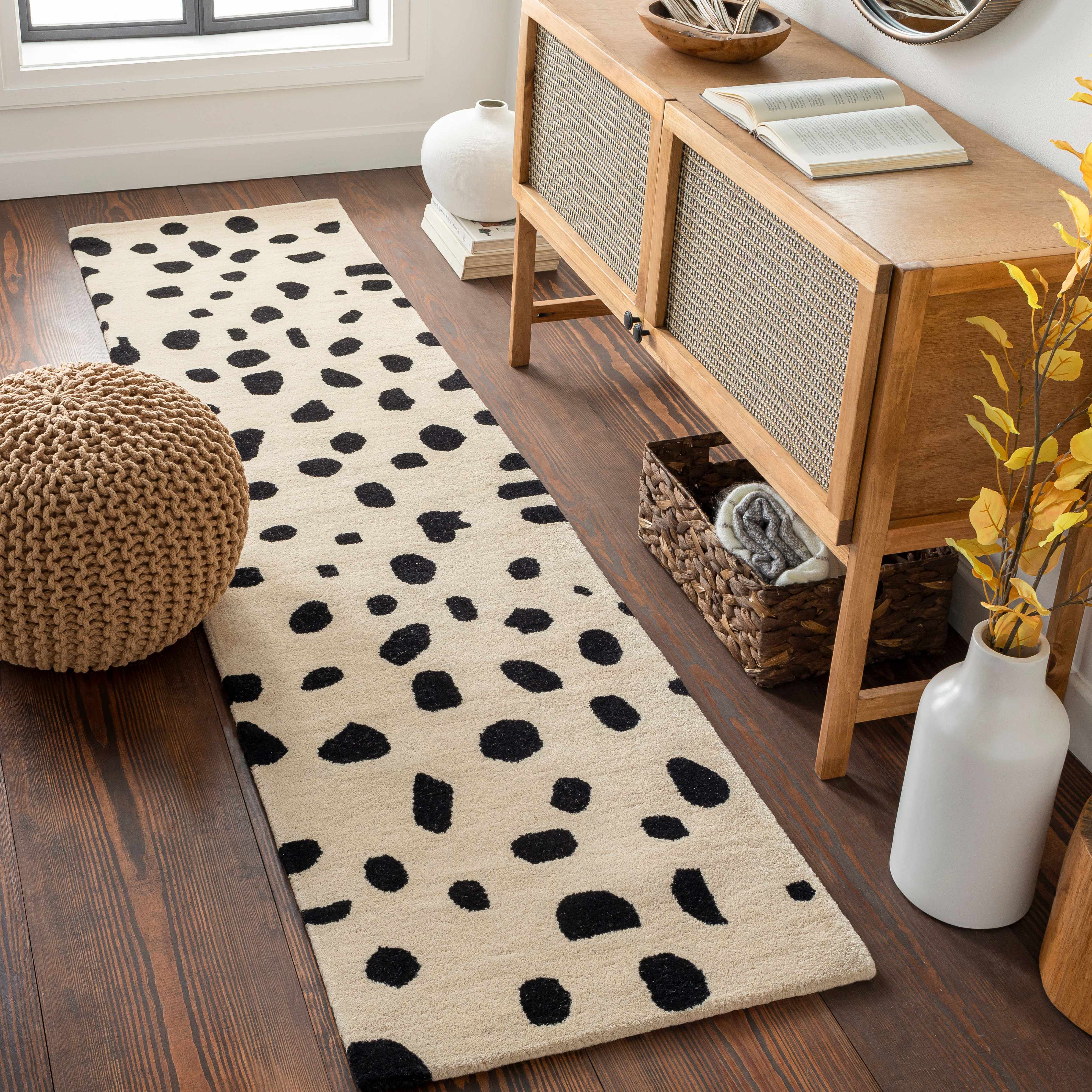 Luxurious Hauteloom Guiseley Dalmatian-Inspired Wool Area Rug