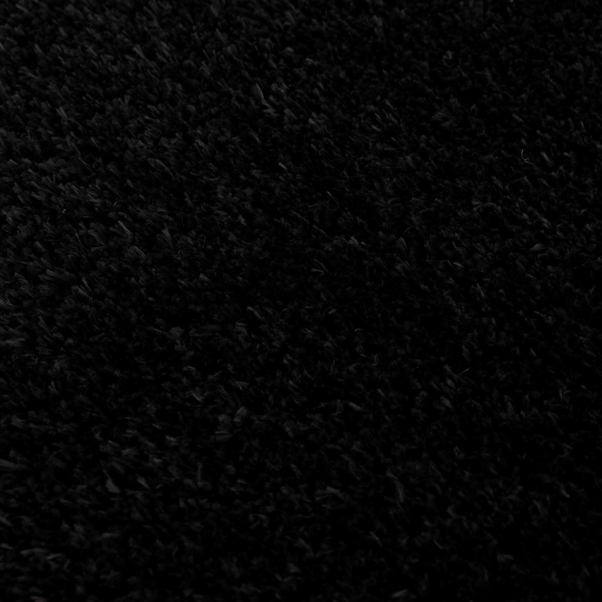 Luxurious Hauteloom Faina Solid Black Shag Rug - Effortlessly Washable!