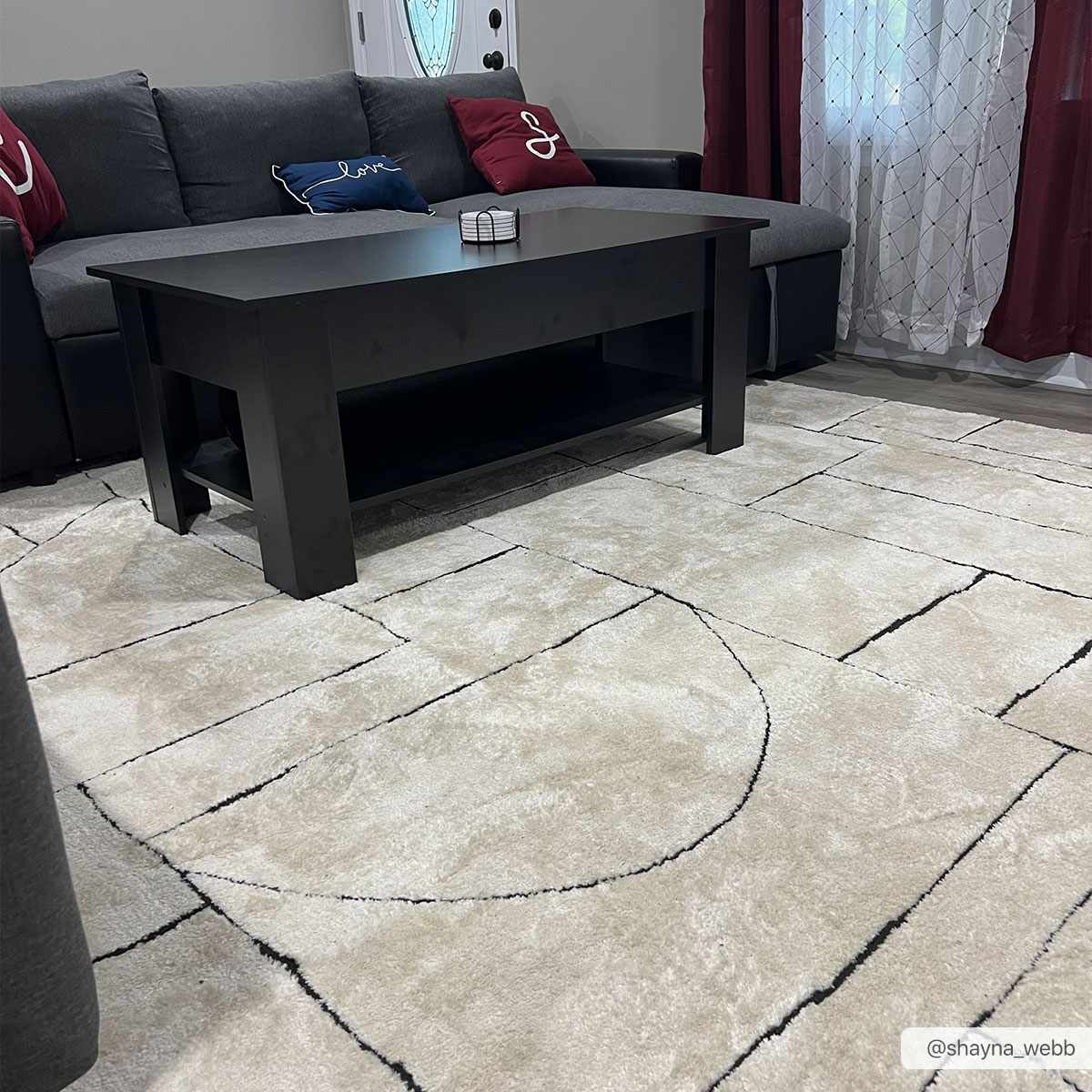 Elegant Hauteloom Keats Black & White Area Rug