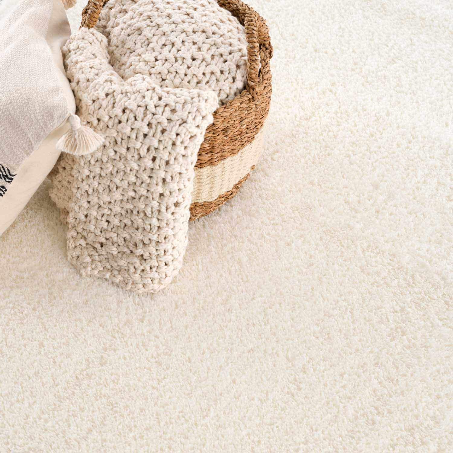 Luxurious Hauteloom Heavenly Cream Plush Rug - A Dreamy Addition to Your Space