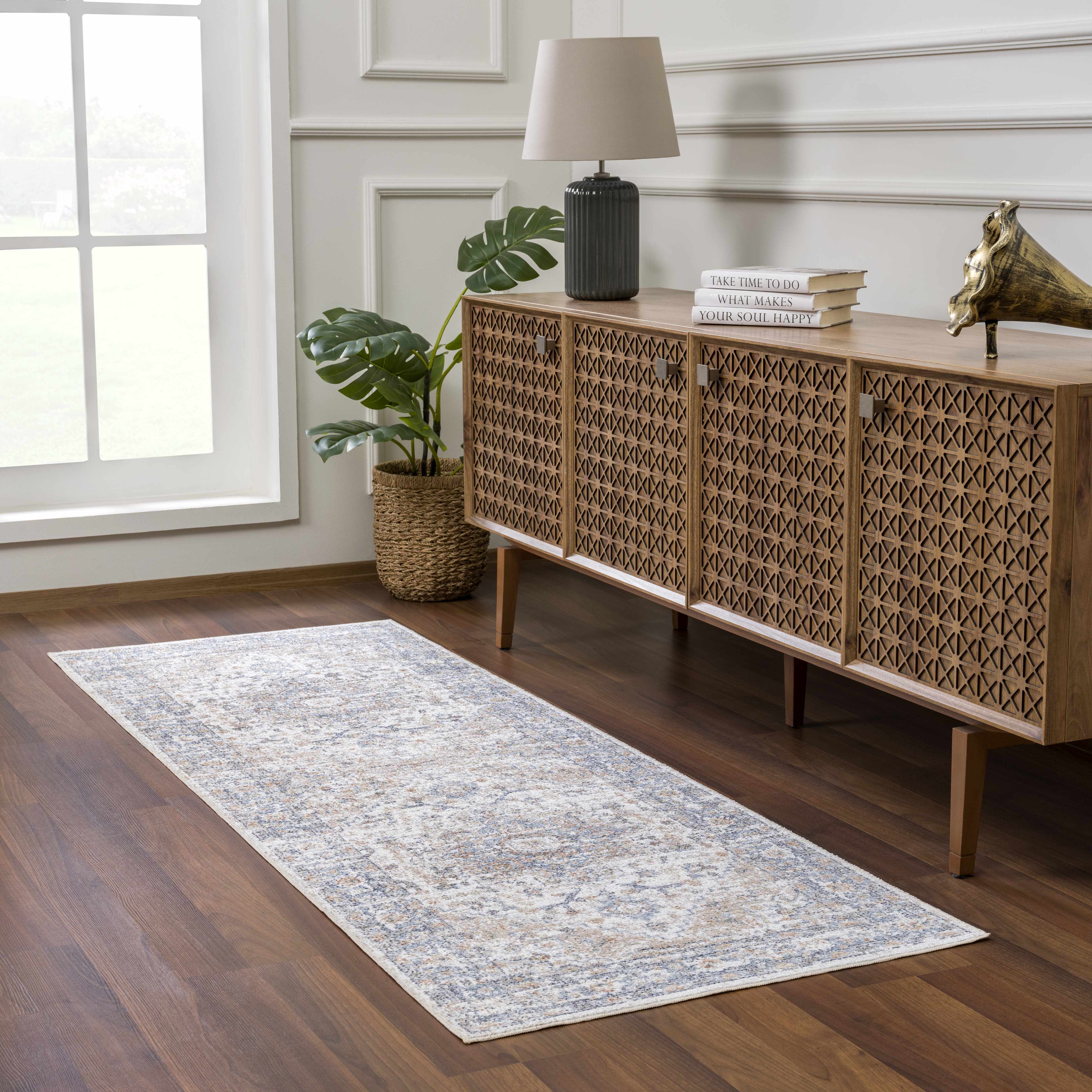 Hauteloom Ezri Cream - A Must - Have Washable Area Rug