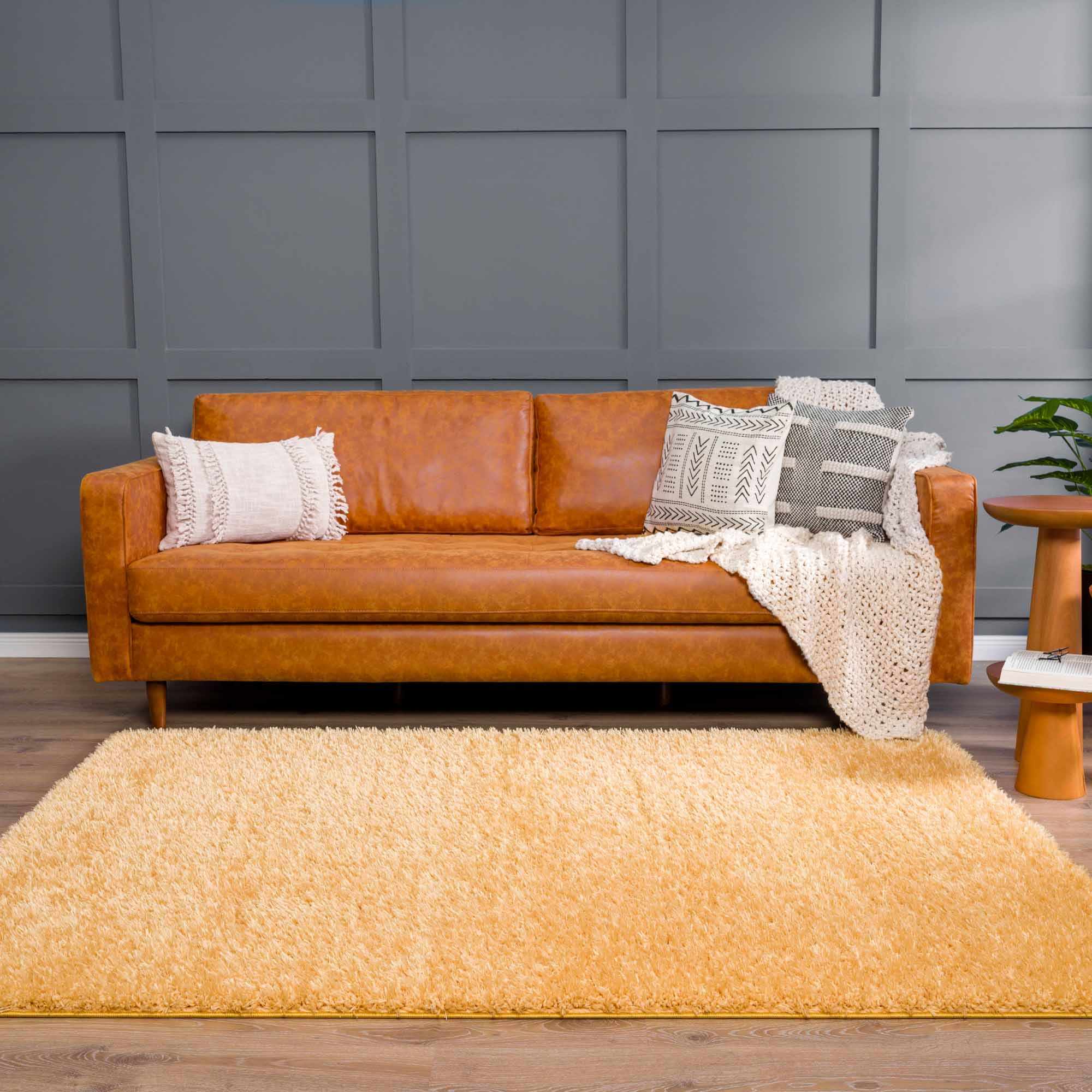 Gorgeous Gold Shag Rug - Washable Luxury from Hauteloom's Faina Collection
