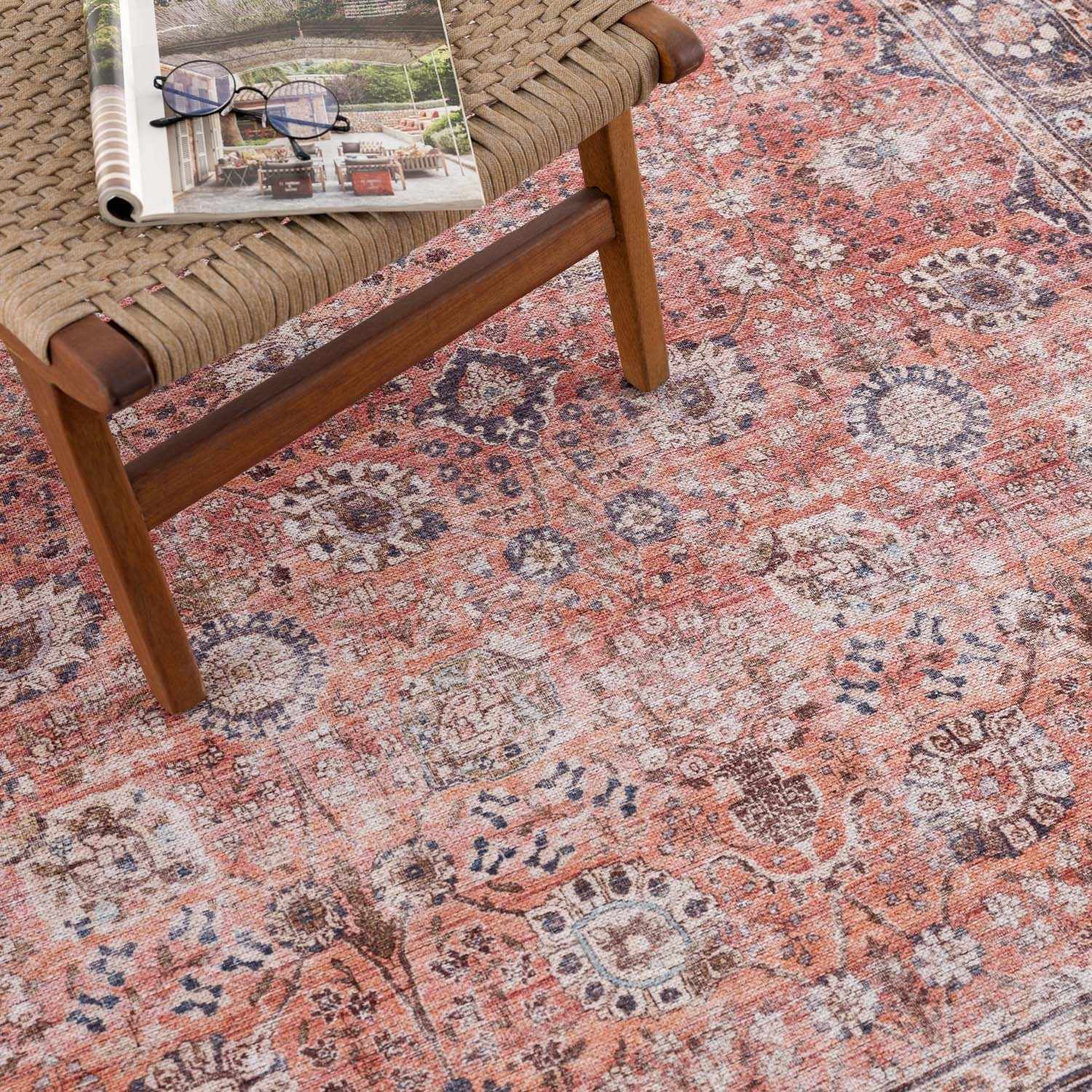 Gorgeous Hauteloom Ganyangan Red Washable Rug