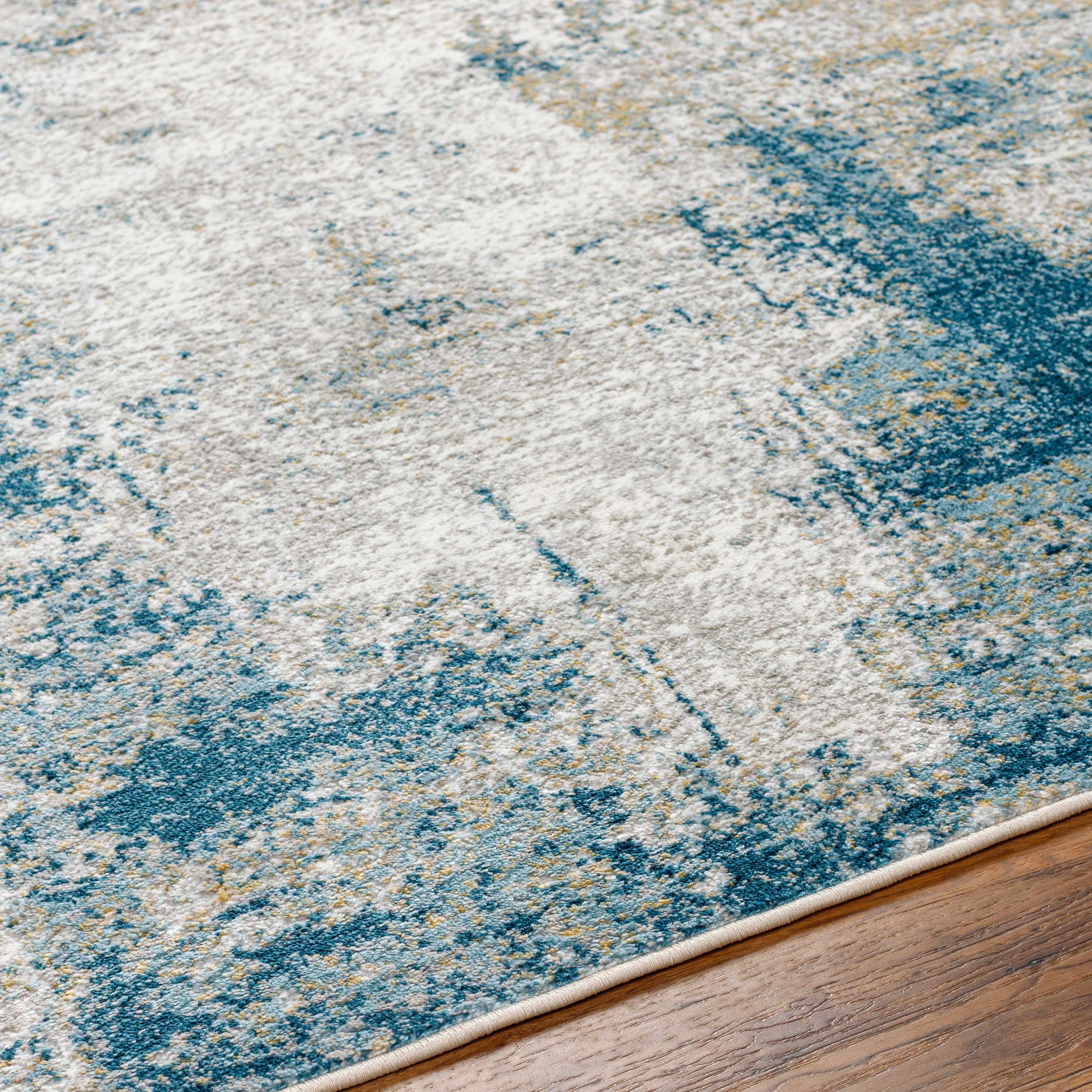 Exquisite Hauteloom Duval Blue Abstract Area Rug