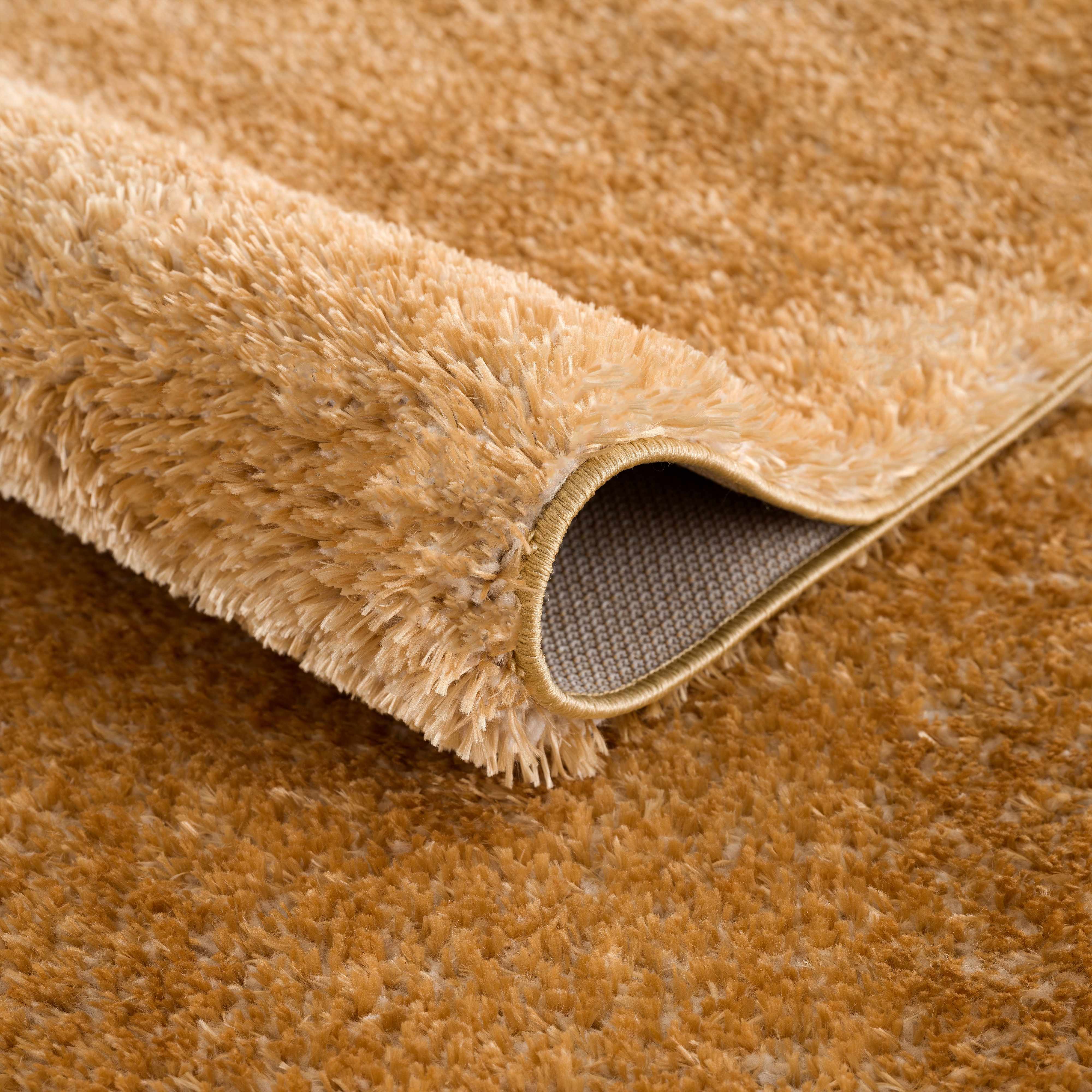 Luxurious Hauteloom Heavenly Mustard Plush Rug - Add a Touch of Elegance to Your Space