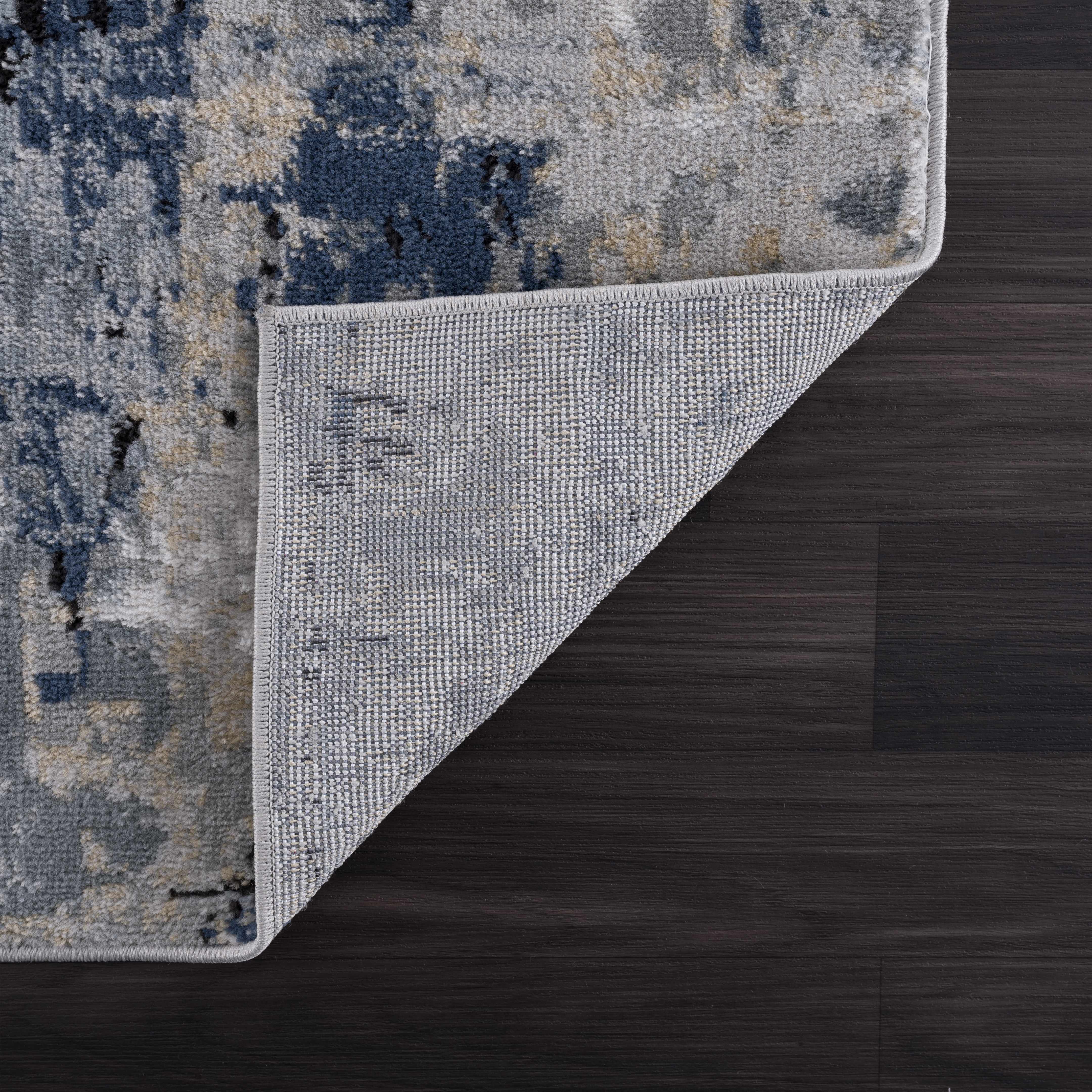 Exquisite Hauteloom Campsall Gray&Blue Abstract Area Rug