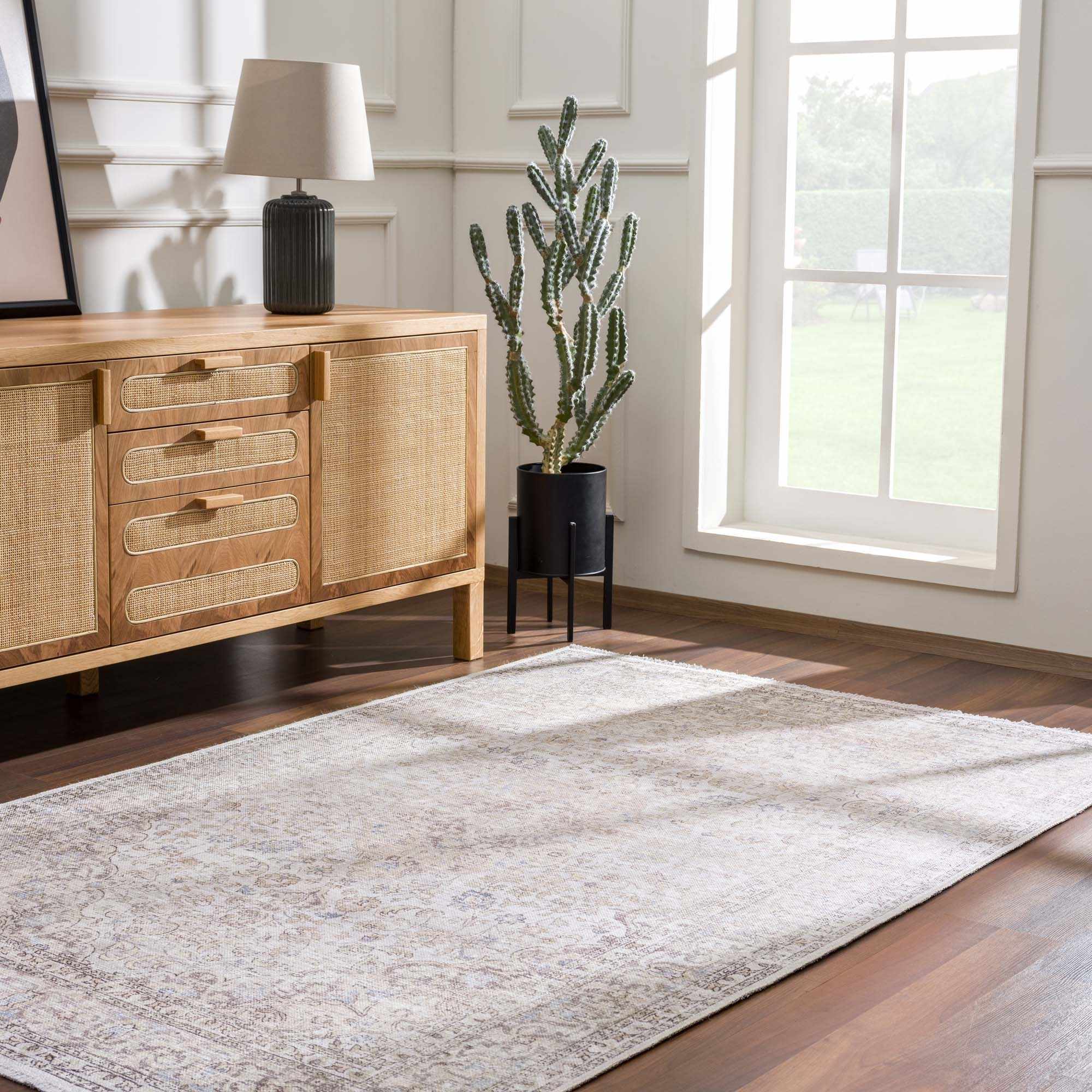 Hauteloom Cream Holi-2301 Washable Area Rug - The Perfect Choice for Your Home
