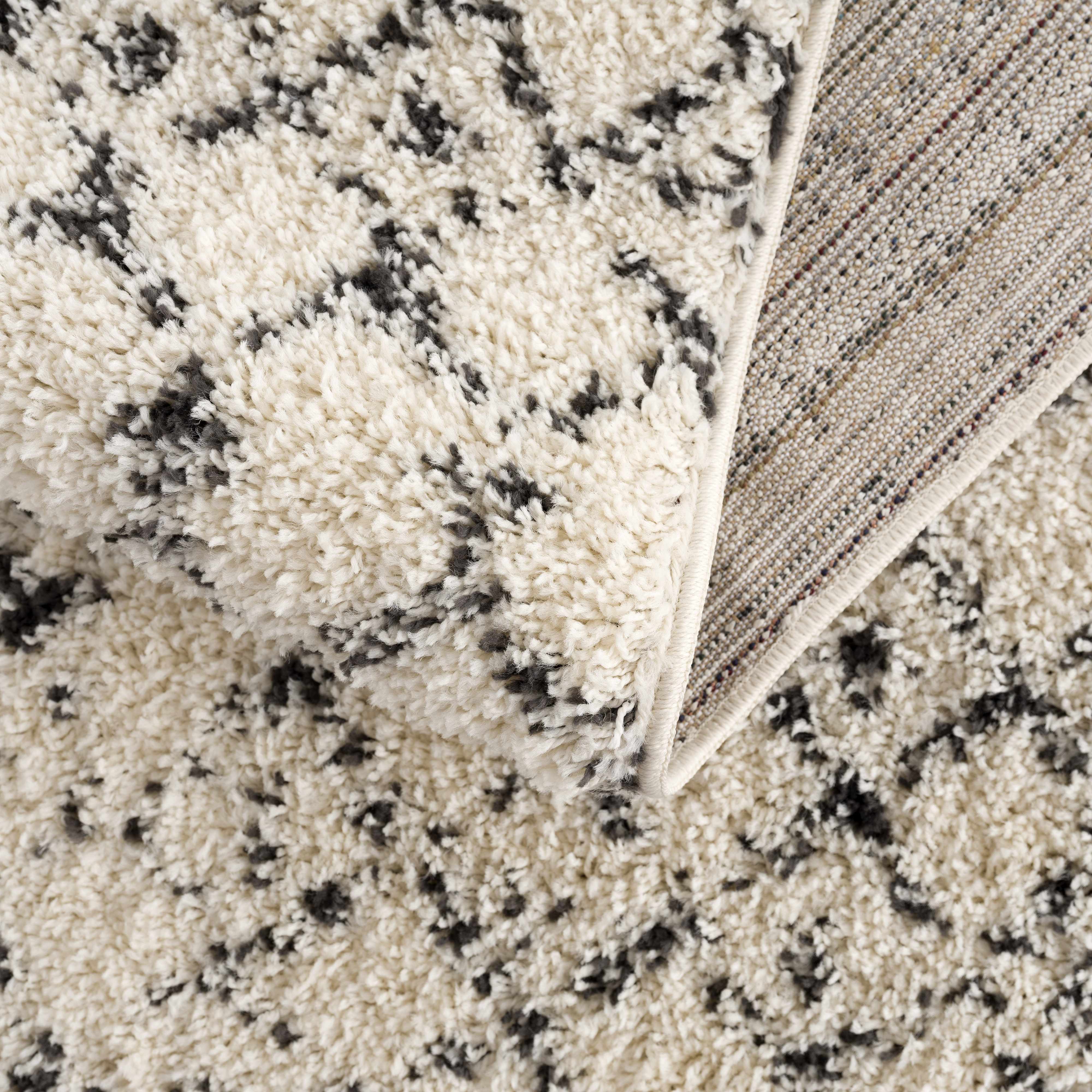 Luxurious Hauteloom Kibureau Cream Trellis Shag Area Rug - Transform Your Space