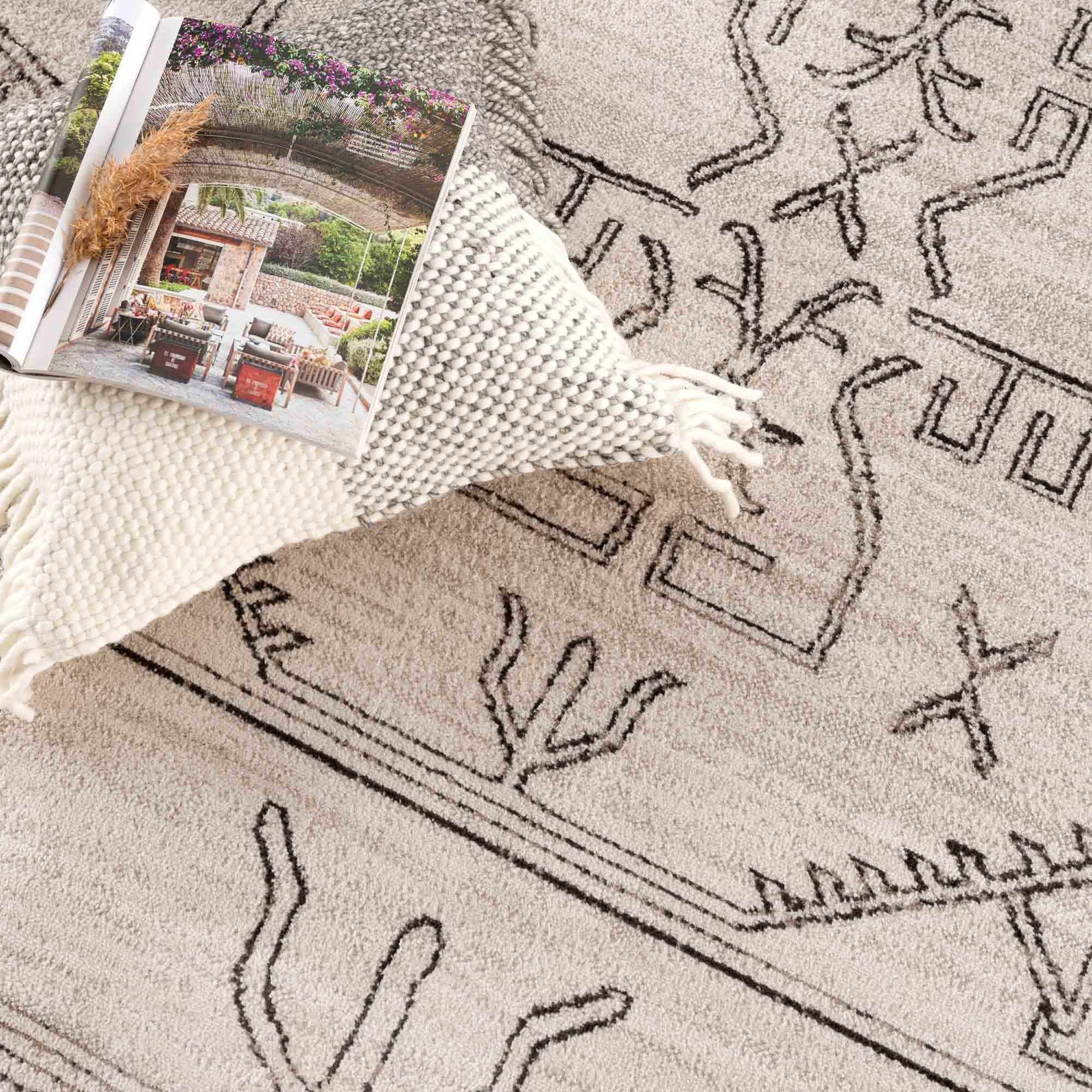 Hauteloom Divya Cream Tribal Rug - A Stunning Performance Piece