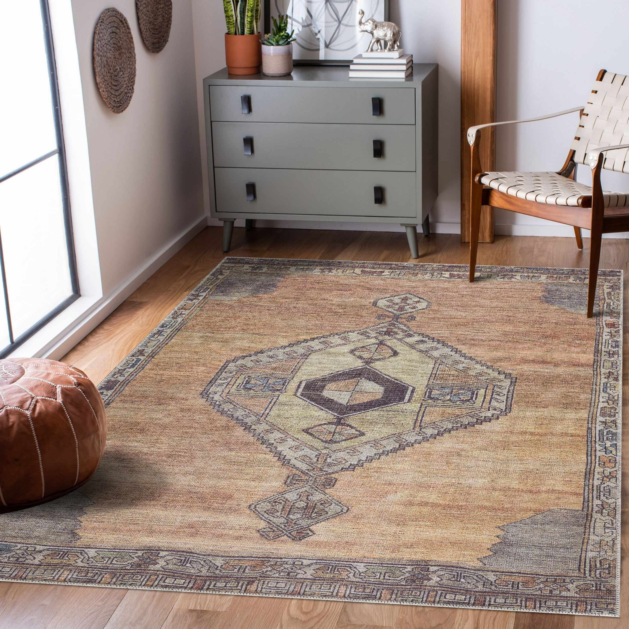 Hauteloom Medinah Washable Luxury Runner & Area Rug
