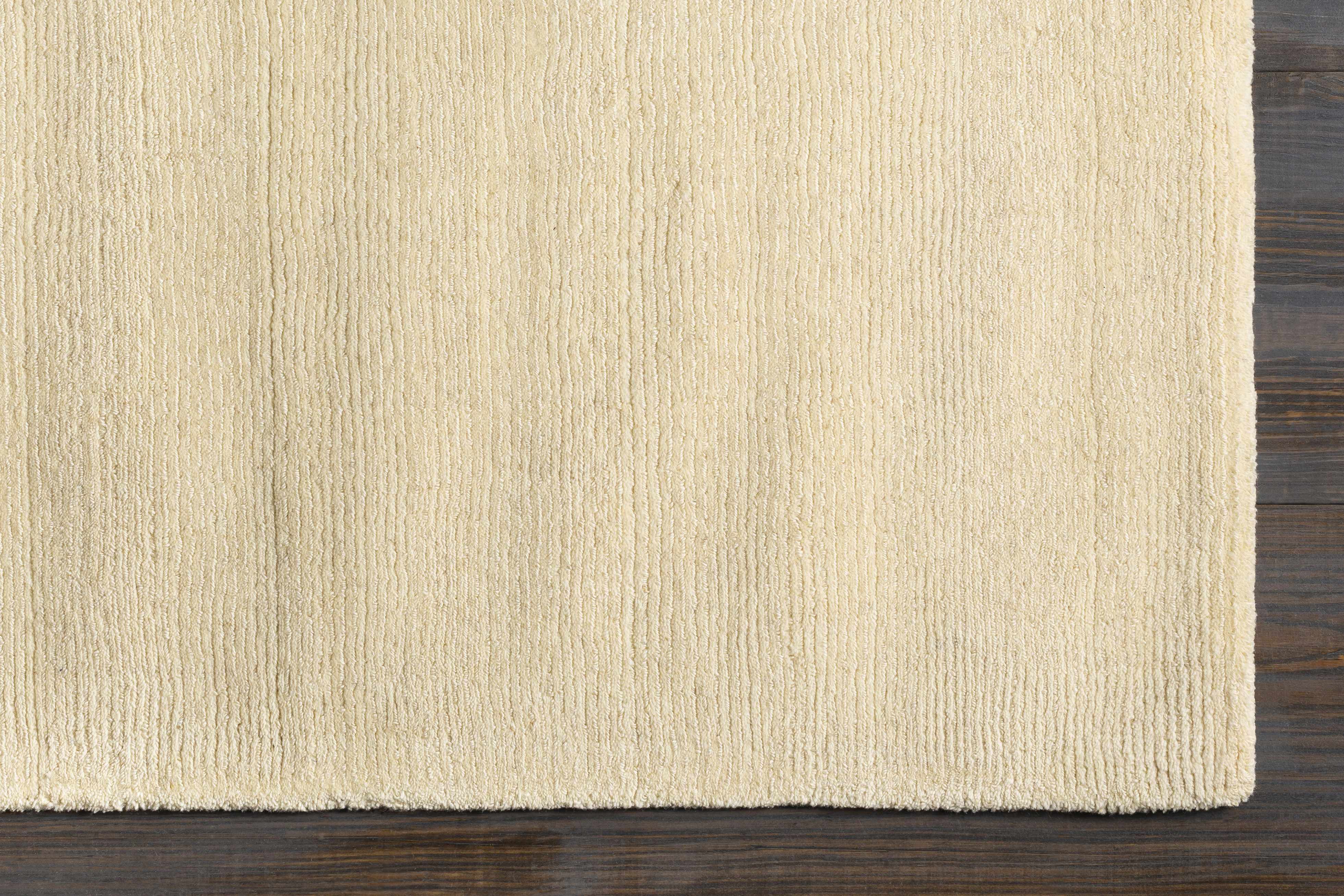 Luxurious Hauteloom Brockton Light Beige Wool Area Rug