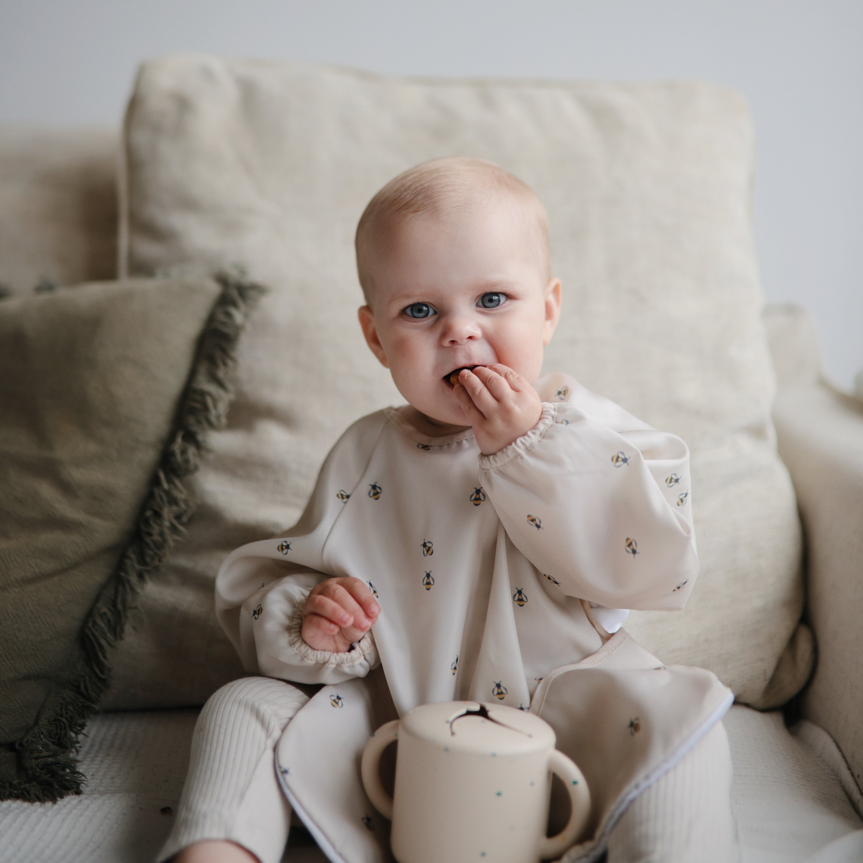 Messy Moments Made Easy: Mushie Long Sleeve Bib