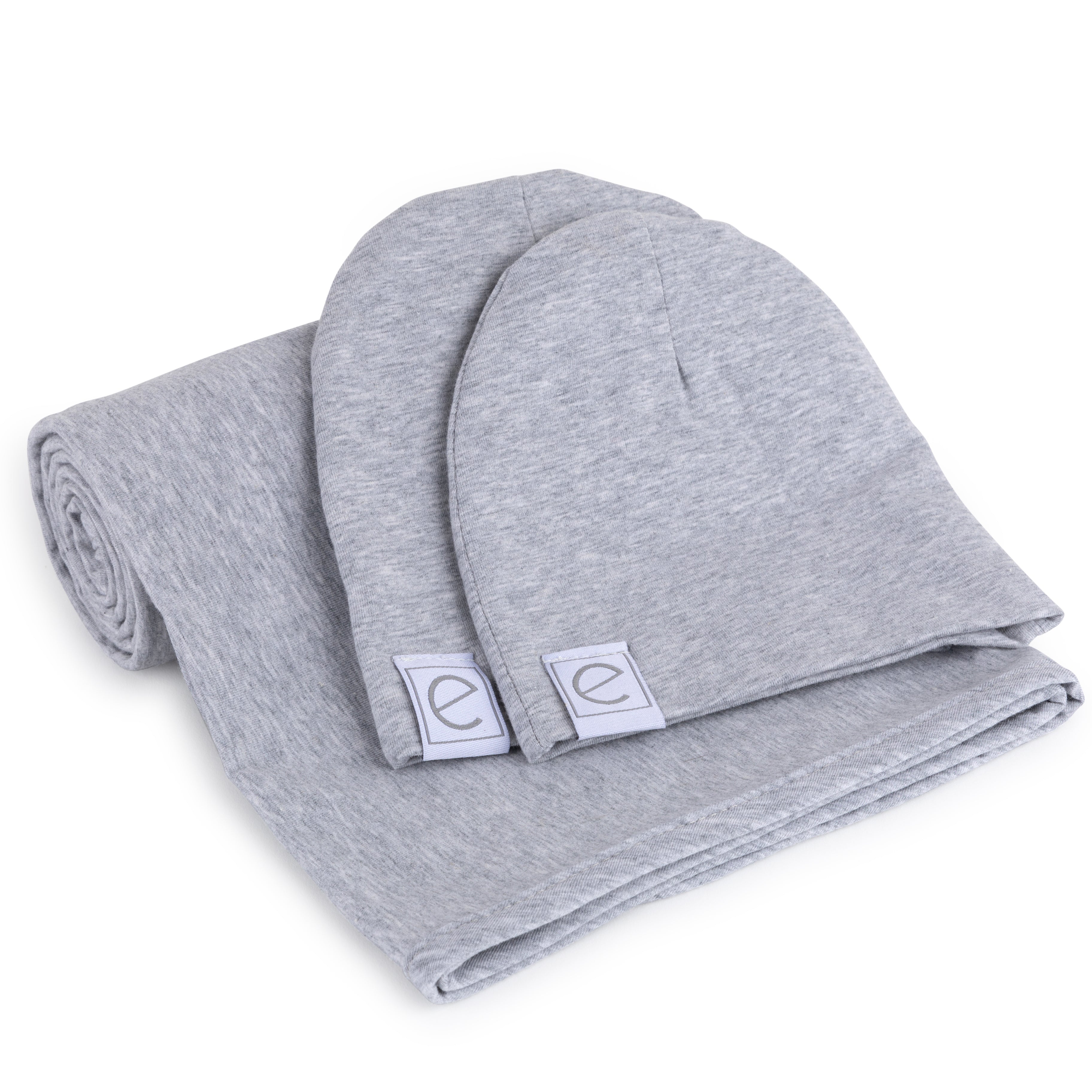 Ely's & Co. Cozy Jersey Knit Cotton Swaddle & Beanie Gift Set - Soft Luxury for Your Little One