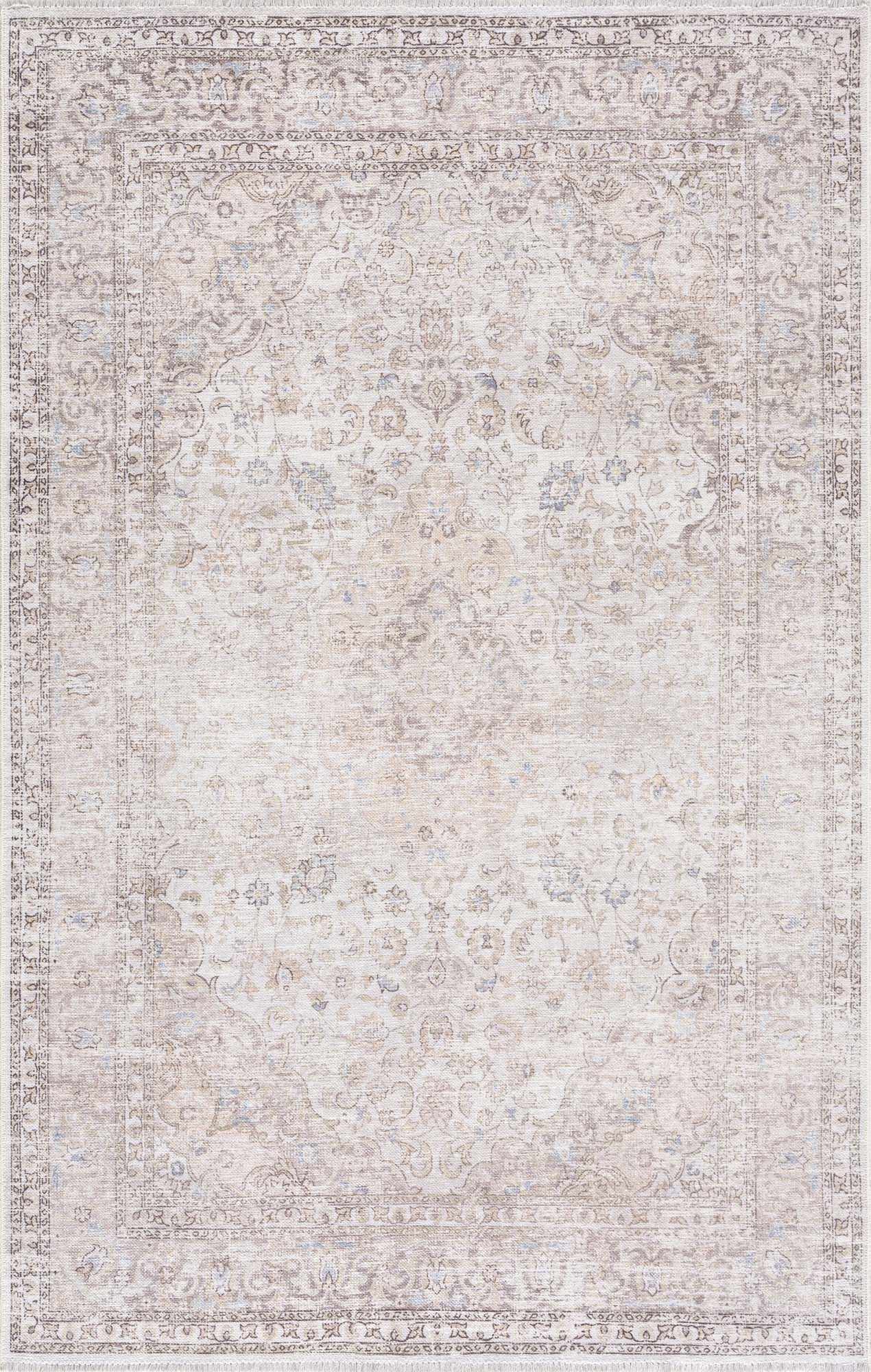Hauteloom Cream Holi-2301 Washable Area Rug - The Perfect Choice for Your Home