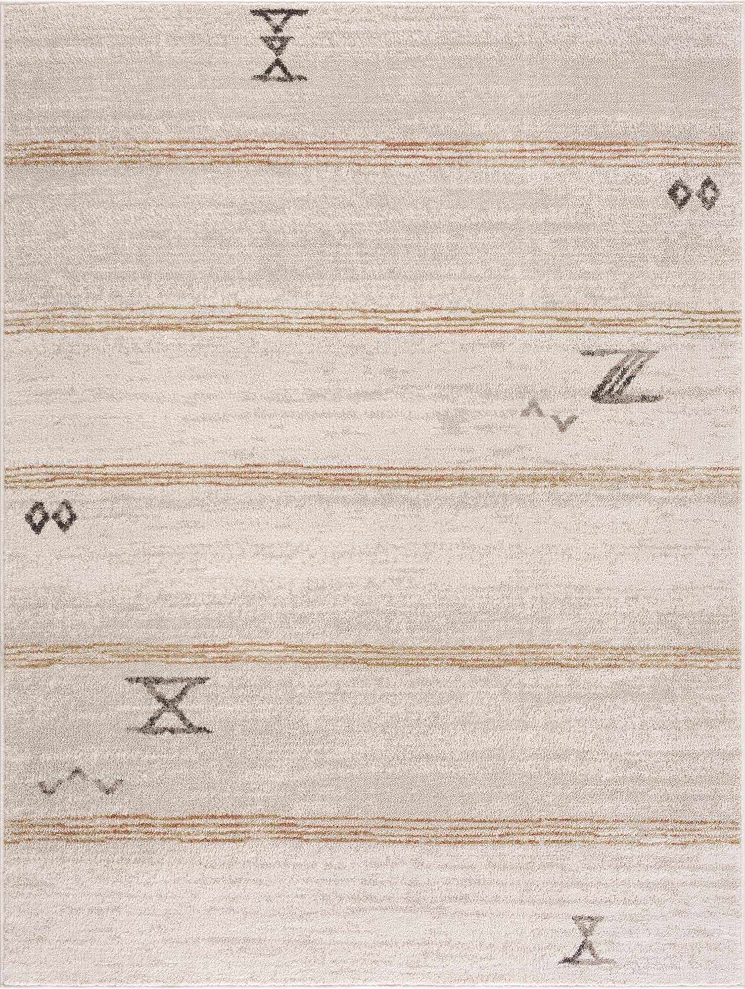 Elegant Hauteloom Deja Cream & Gold Area Rug