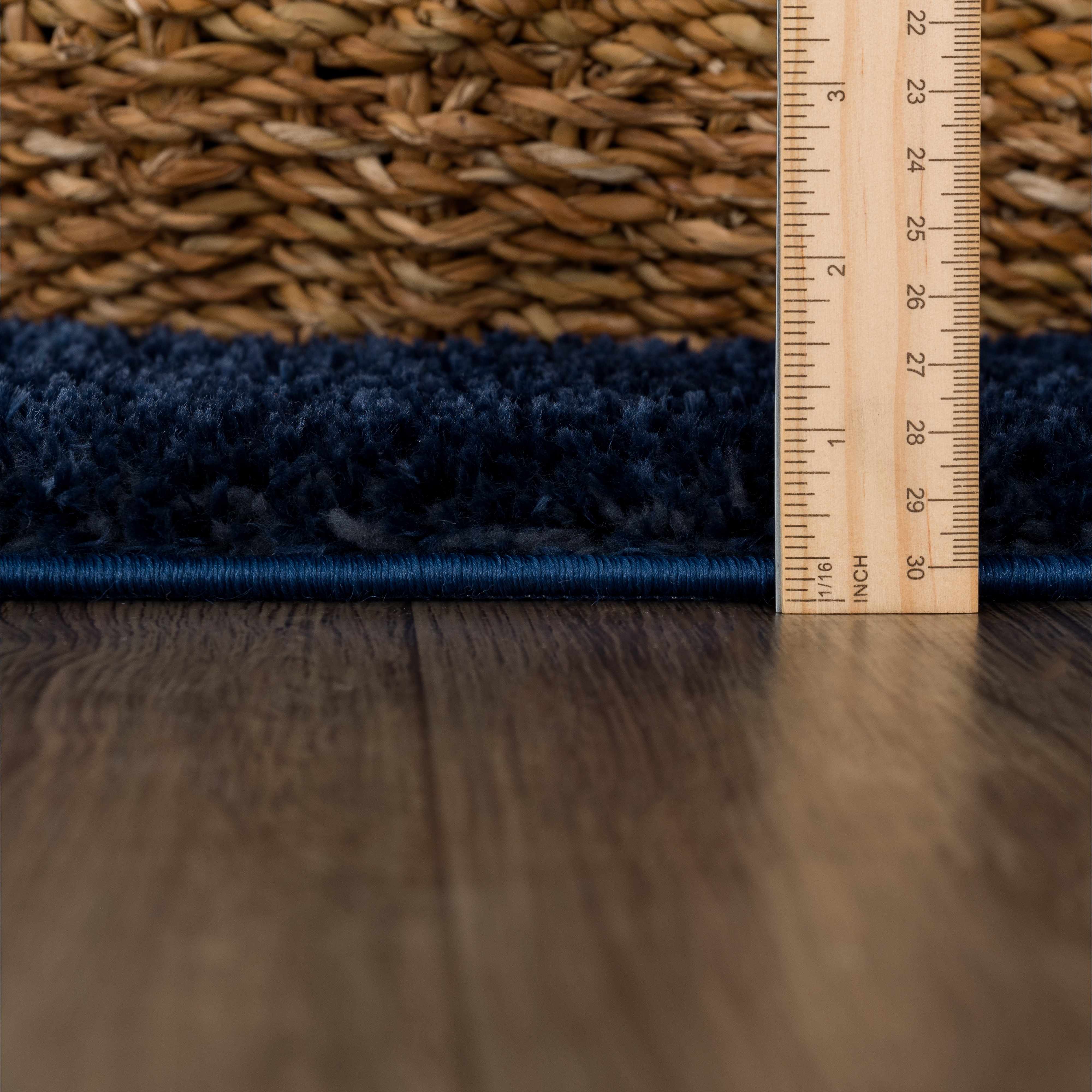 Luxurious Navy Plush Rug - Hauteloom Heavenly
