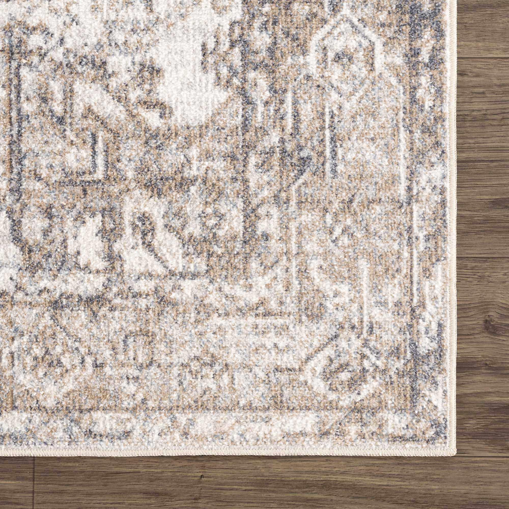 Hauteloom Hera Brown & Cream Luxury Washable Area Rug