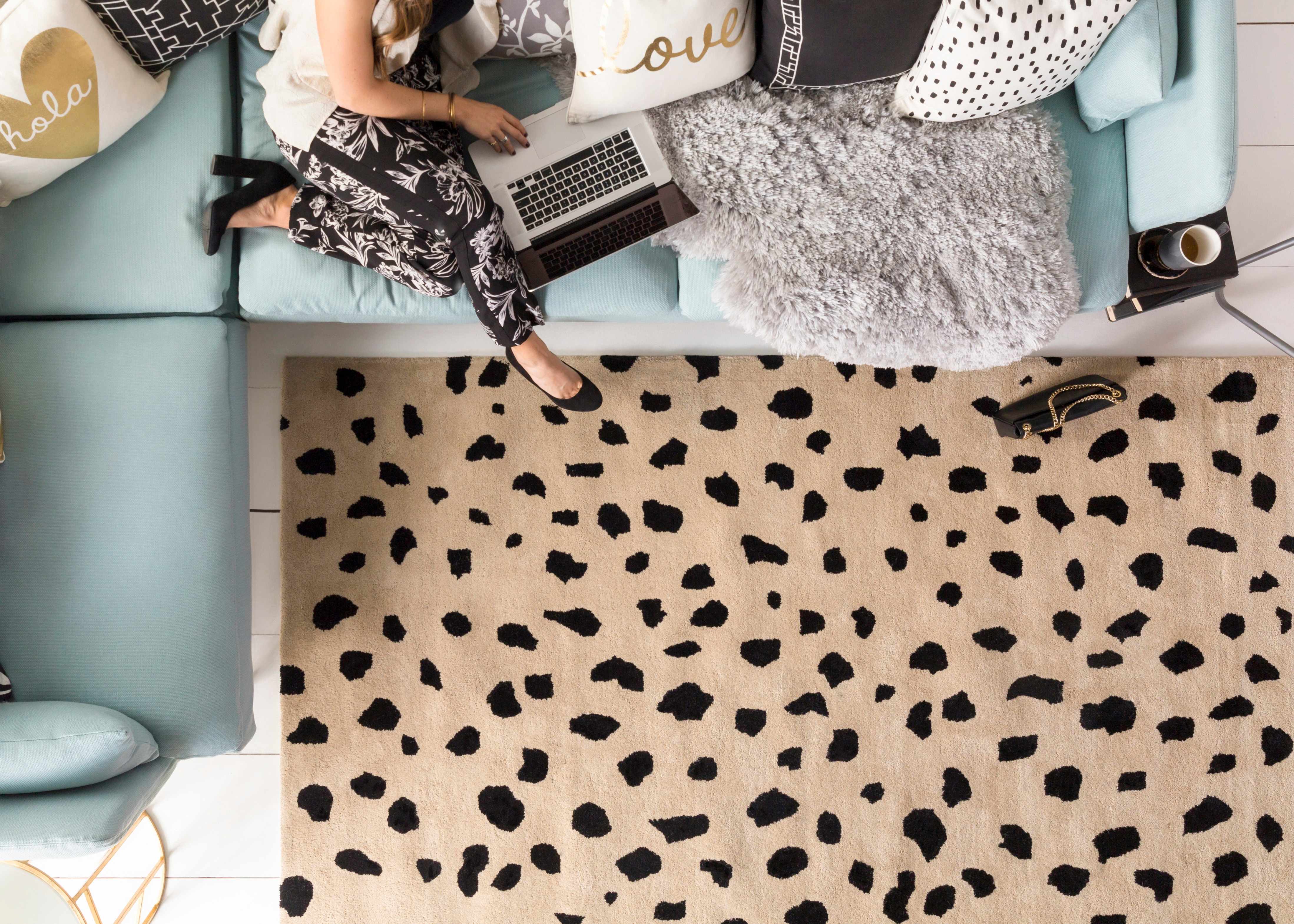 Luxurious Hauteloom Guiseley Dalmatian-Inspired Wool Area Rug